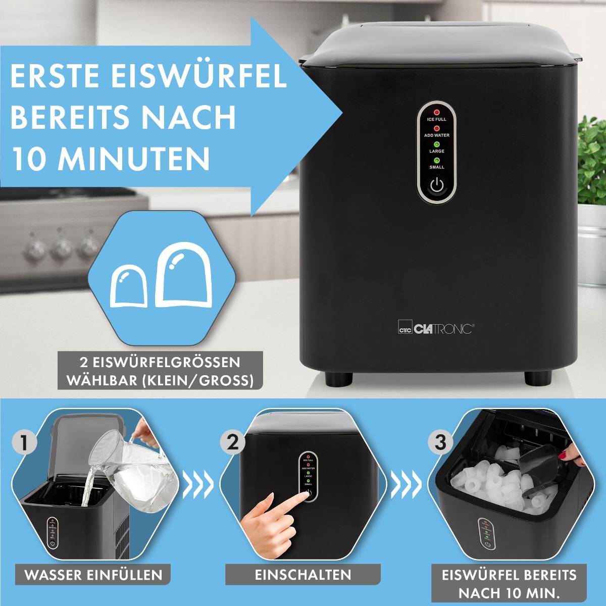 Clatronic Eiswürfelbereiter EWB 3798 schwarz