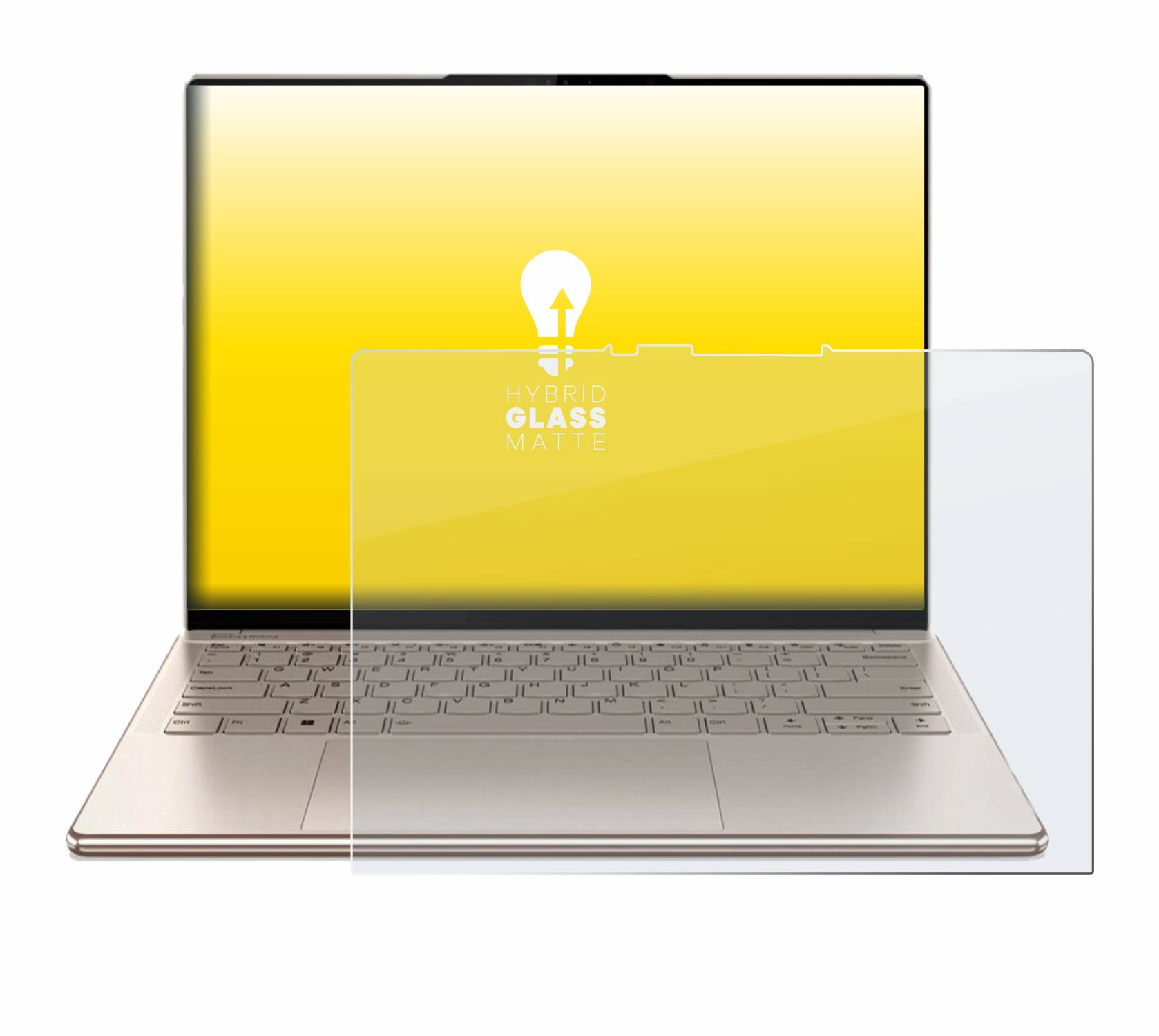 upscreen Flexible Schutz Glas Folie für Lenovo Yoga Slim 9 14" 16:10 Schutzglas 9H Hybridglas Matt Entspiegelt