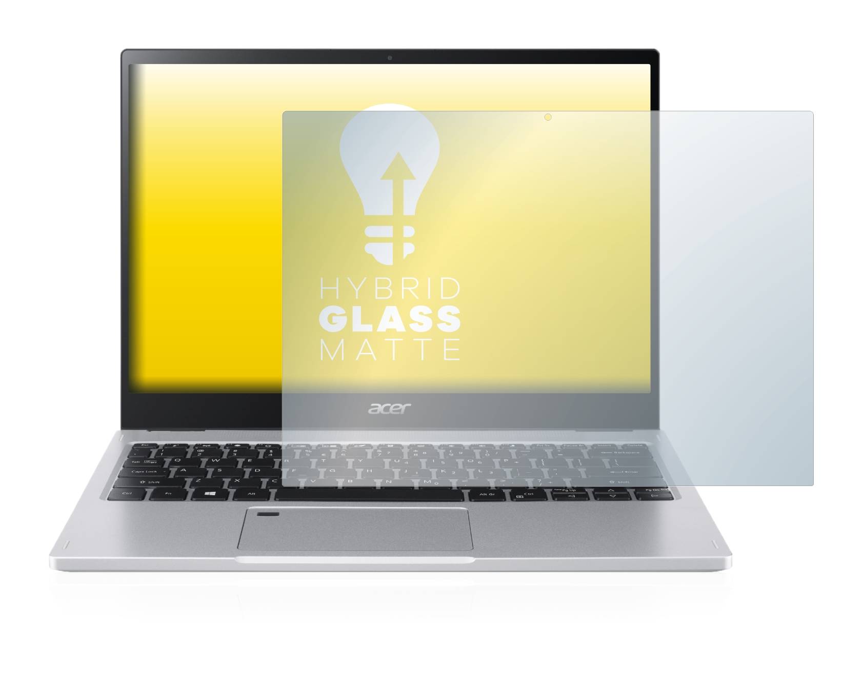 upscreen Hybrid Glass Matte Premium Schutzglas Folie für Acer Spin 3