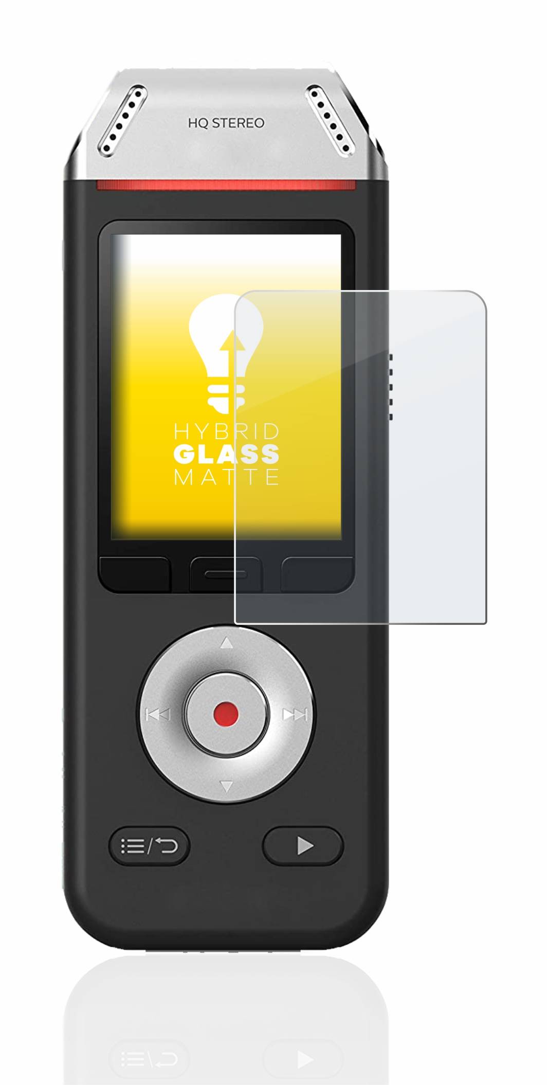 upscreen Hybrid Glass Matte Premium Schutzglas Folie für Philips VoiceTracer
