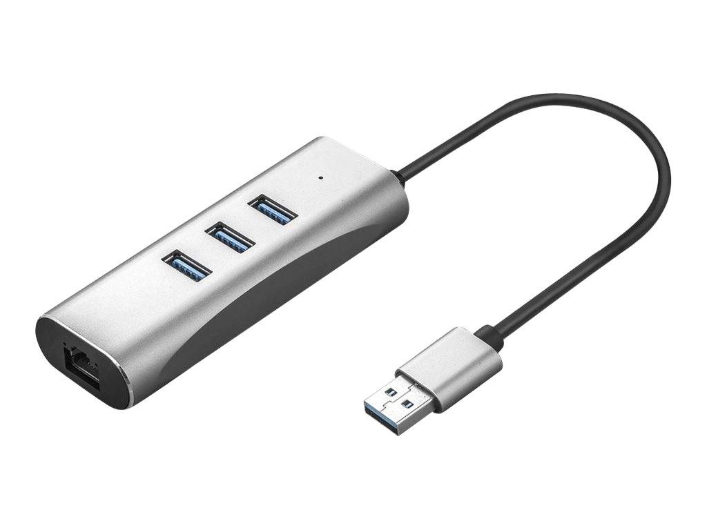 VALUE USB 3.2 Gen 1 zu Gigabit Ethernet Konverter + 3-Port USB Hub