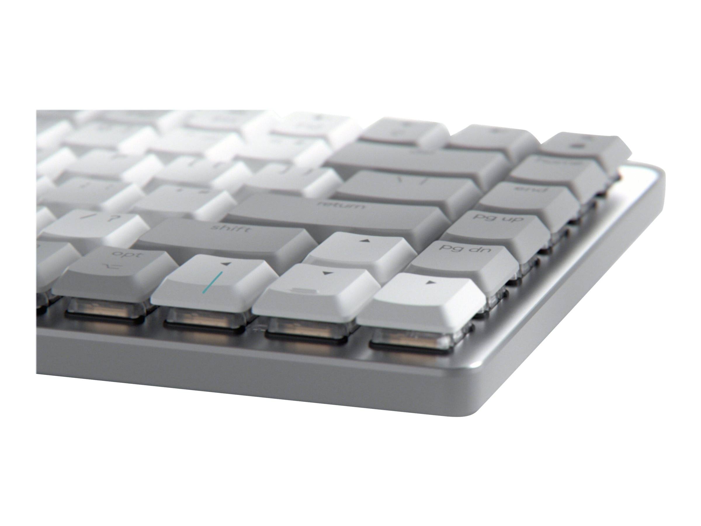 Logitech MX Mechanical Mini for Mac Minimalist Kabellos Tastatur Deutsch, QWERTZ, Mac Hellgrau Wiederaufladbar