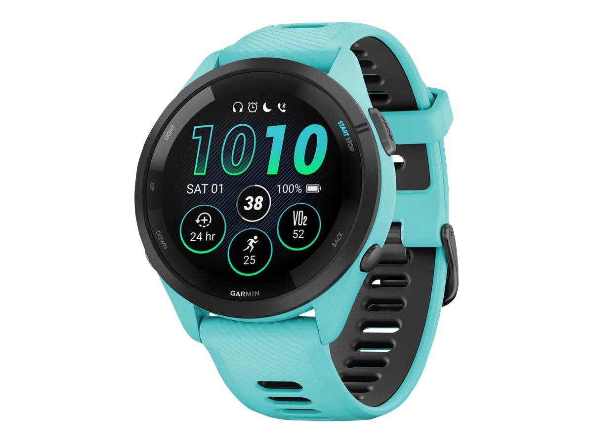 Garmin Forerunner 265 - 46 mm - Aqua - intelligente Uhr mit Riemen - Handgelenkgröße: 135-205 mm - Anzeige 3.25 cm (1.3"