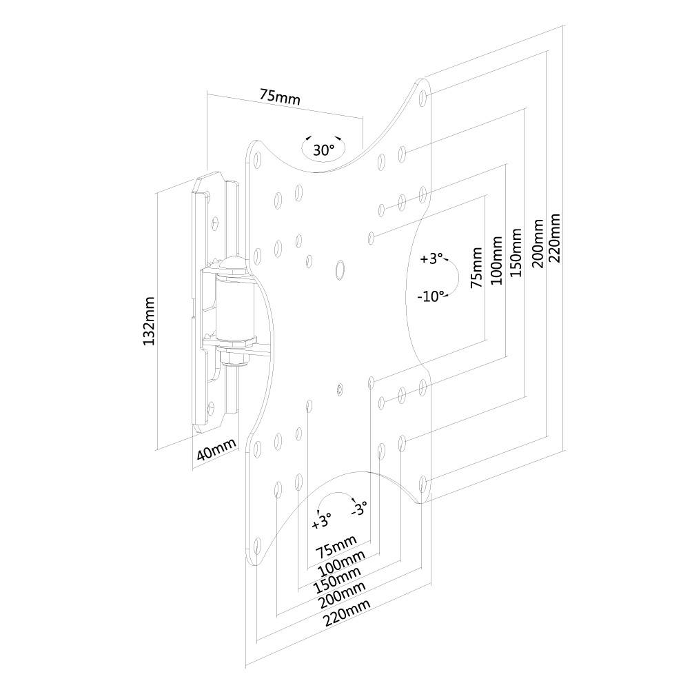 Neomounts FPMA-W115 TV-Wandhalterung 25,4 cm (10") - 101,6 cm (40") Neigbar+Schwenkbar