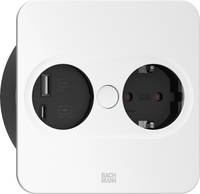 BACHMANN TWIST 2 1xCEE7/3 1xUSB A/C 22W 2,0m AEH RAL9005 30GE eckig