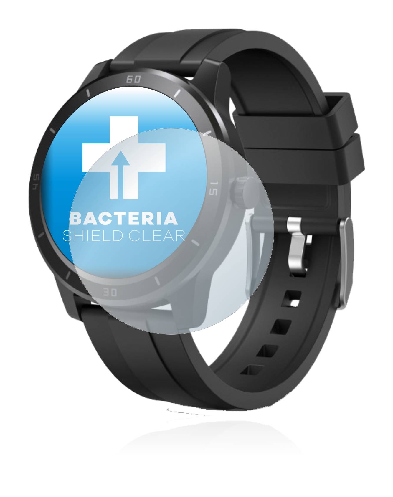 upscreen Bacteria Shield Clear Premium Antibakterielle Displayschutzfolie für Hama Fit Watch