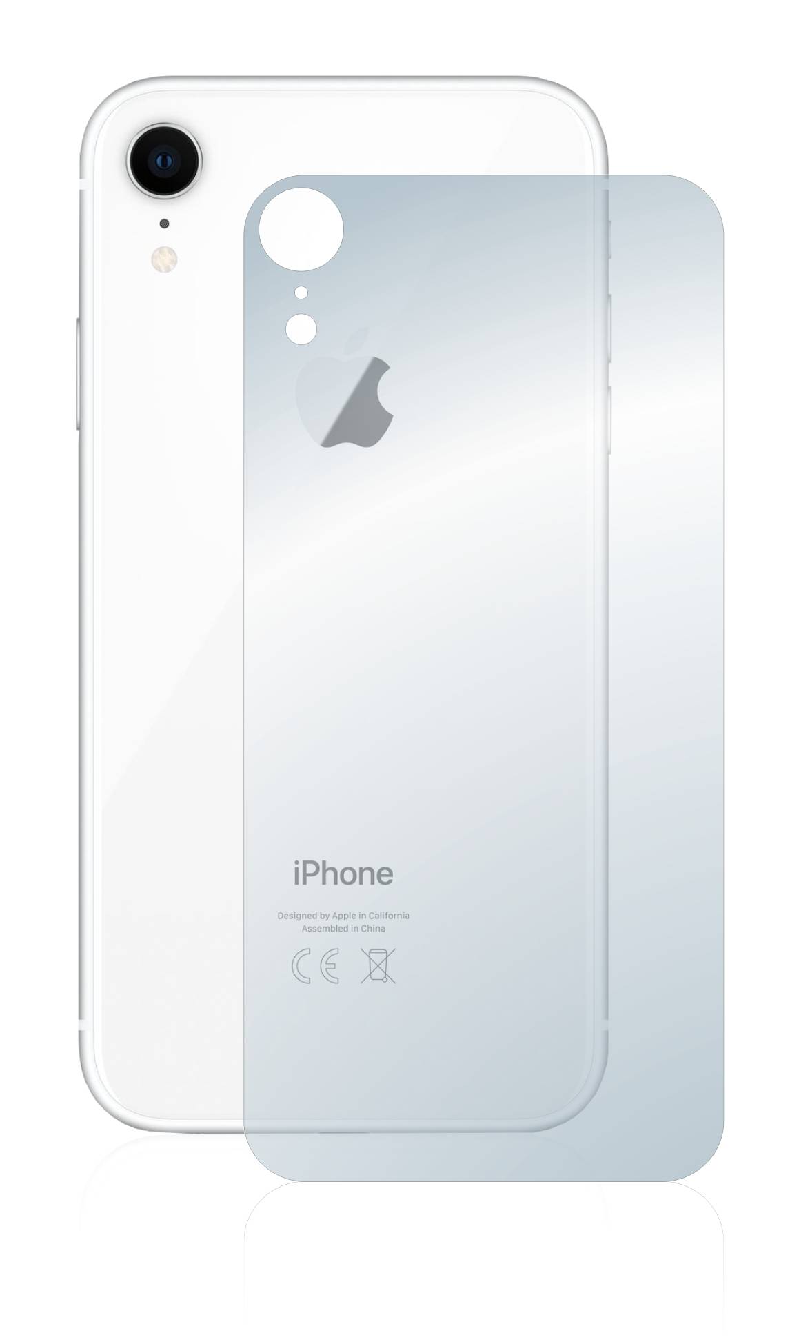 upscreen Flexible Schutz Glas Folie für Apple iPhone XR (Rückseite) Schutzglas 9H Hybridglas Matt Entspiegelt