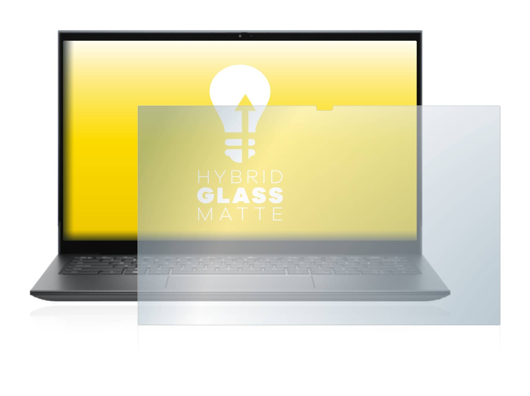 upscreen Hybrid Glass Matte Premium Schutzglas Folie für Dell Inspiron 14 7415