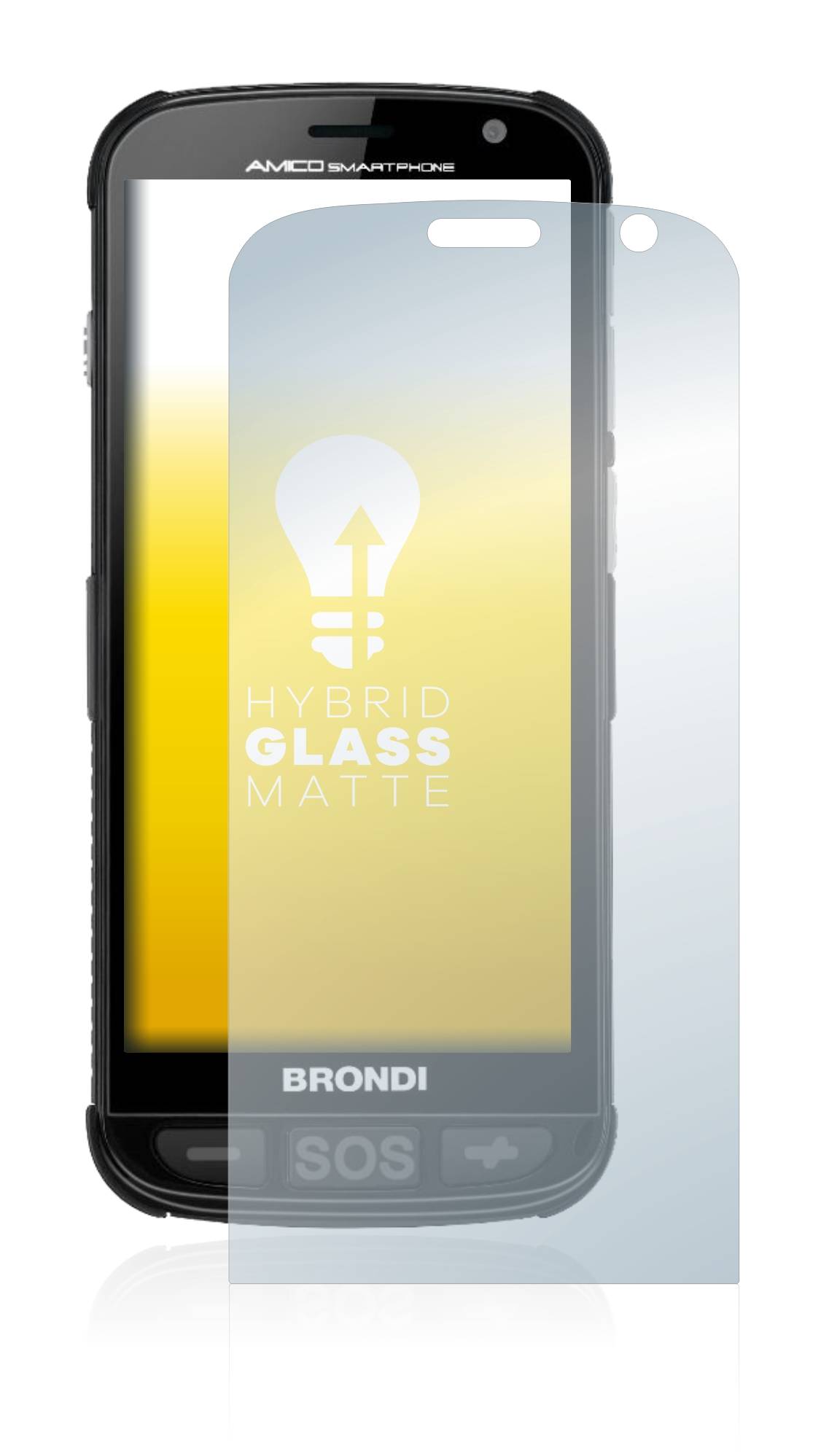 upscreen Flexible Panzerglasfolie für Brondi Amico Schutzglas 9H Hybridglas Matt Entspiegelt