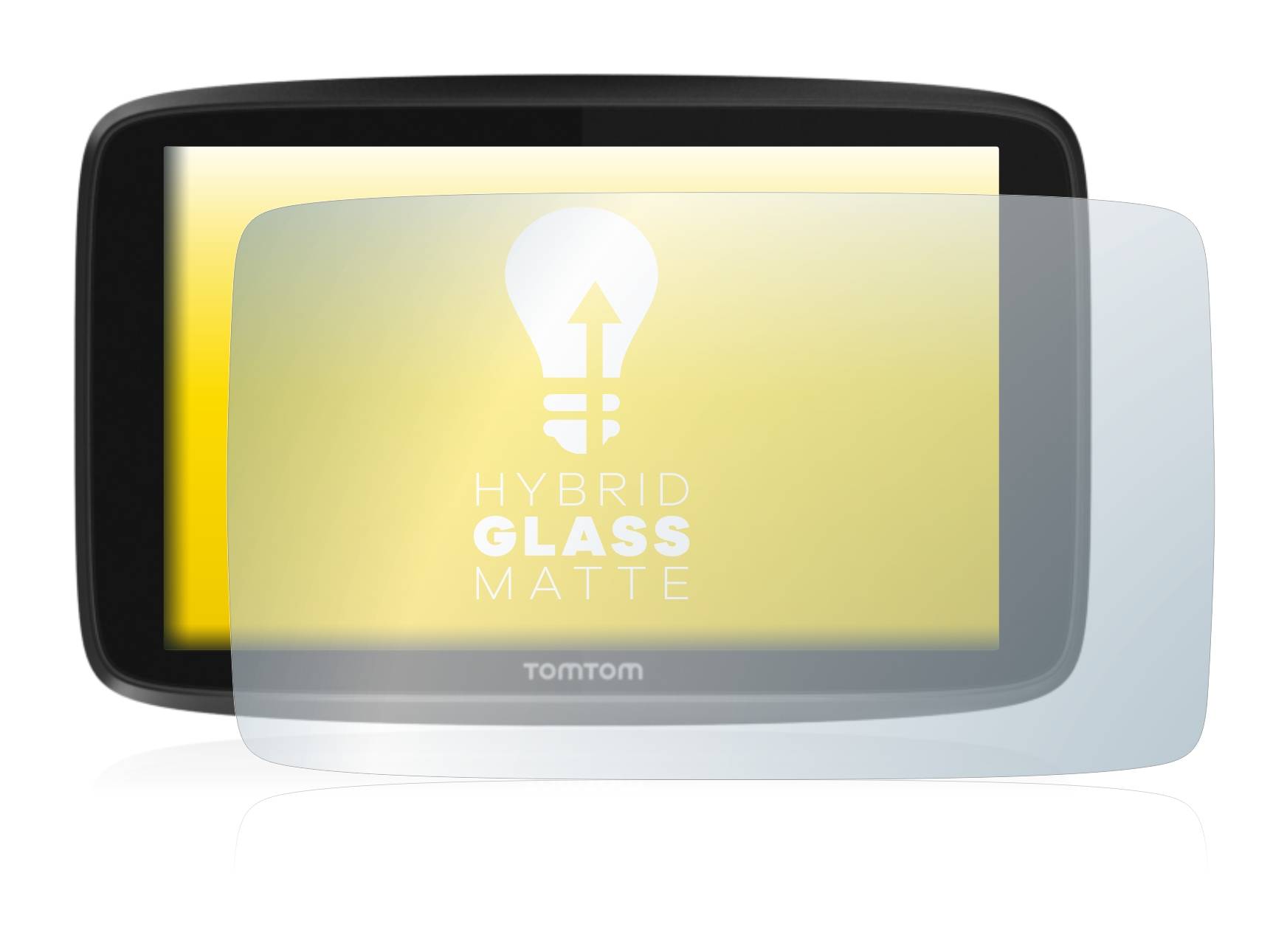 upscreen Hybrid Glass Matte Premium Schutzglas Folie für TomTom GO