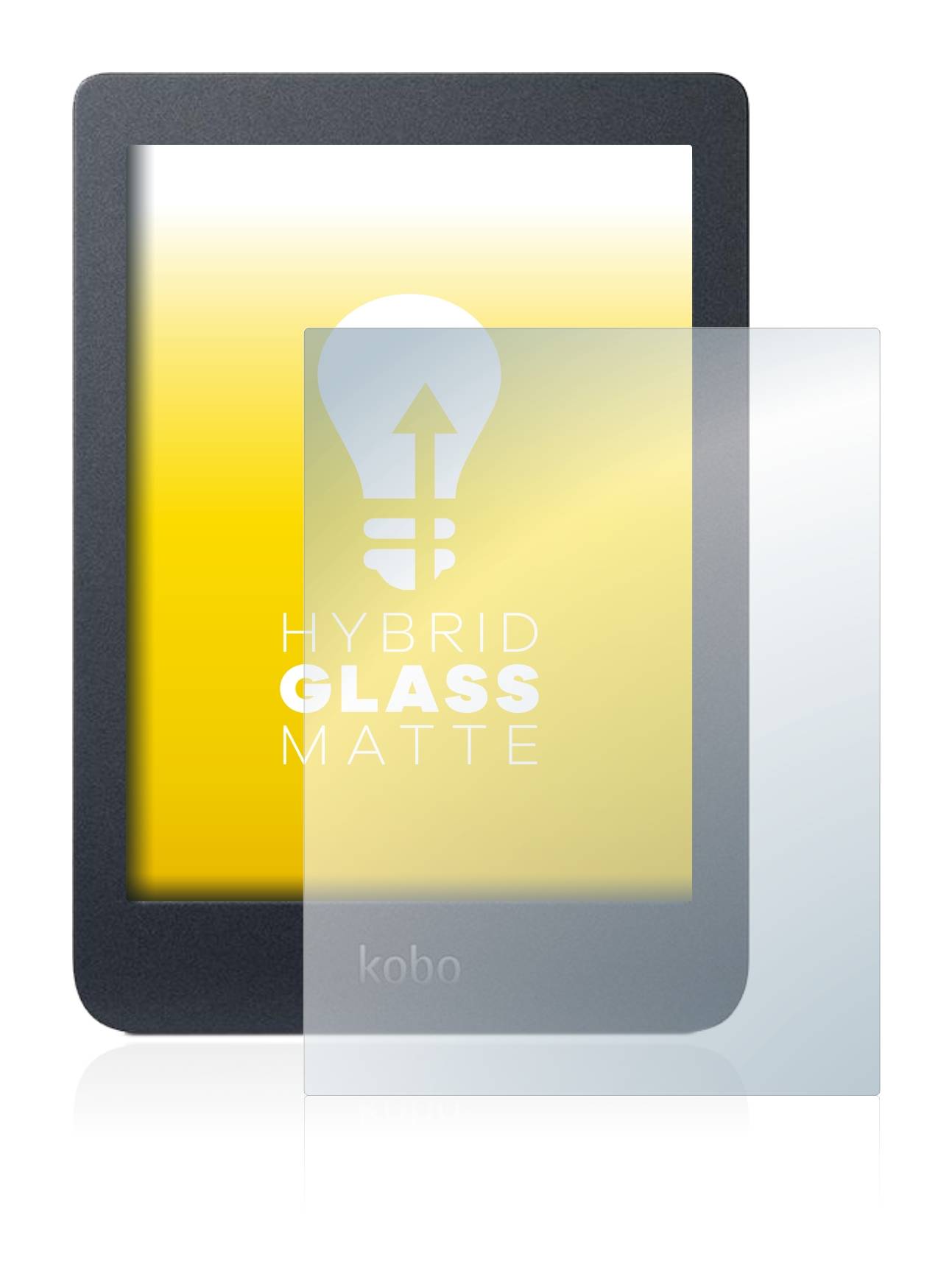 upscreen Hybrid Glass Matte Premium Schutzglas Folie für Kobo
