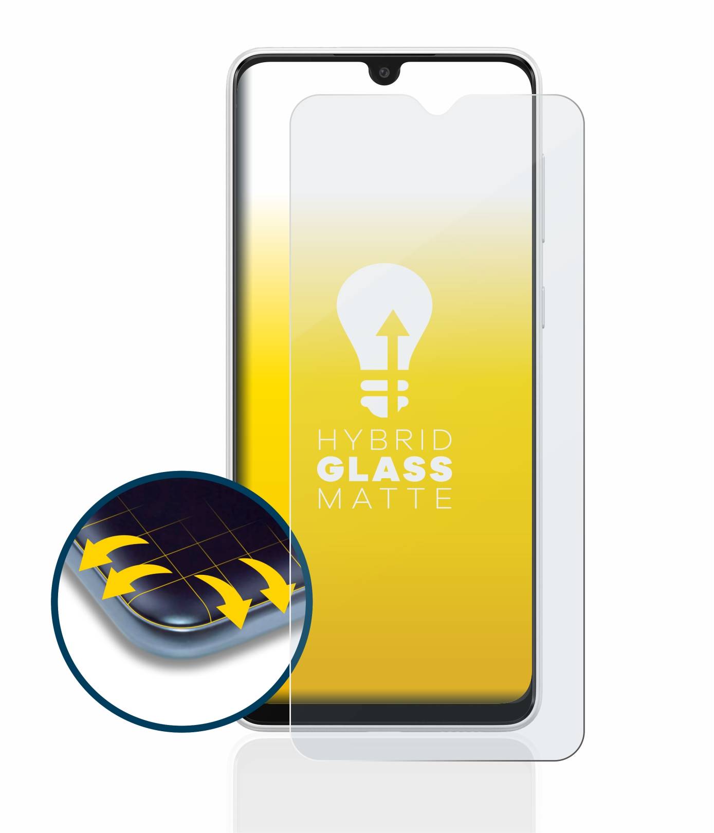 upscreen Flexible Schutz Glas Folie für Samsung Galaxy A03 Schutzglas 9H Hybridglas Matt Entspiegelt