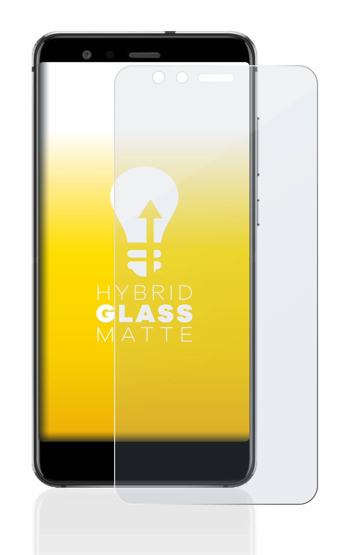 upscreen Flexible Schutz Glas Folie für Huawei P10 Lite Schutzglas 9H Hybridglas Matt Entspiegelt