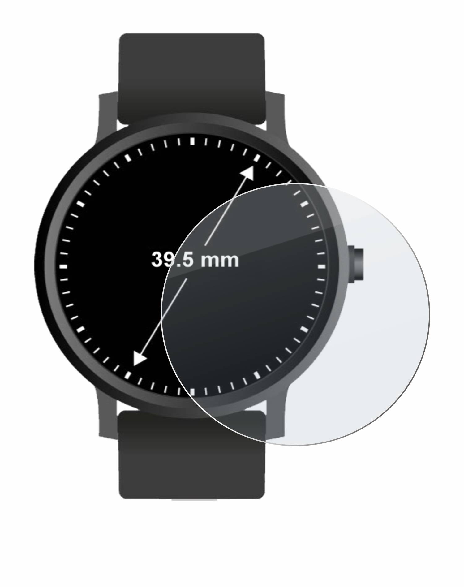 BROTECT AirGlass Matte Schutzglas Folie für Armbanduhren (Kreisrund, ø: 39.5