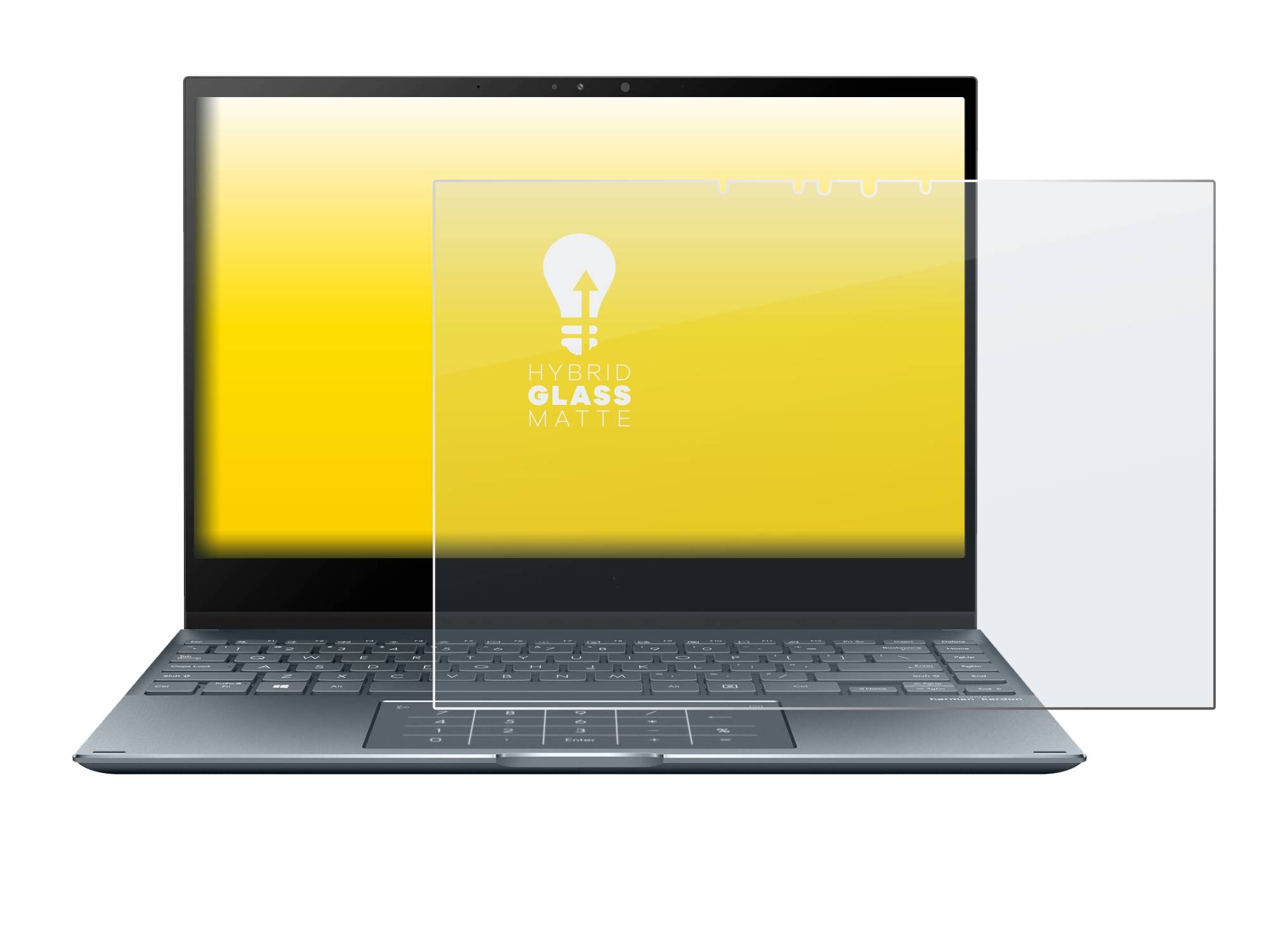upscreen Hybrid Glass Matte Premium Schutzglas Folie für Asus ZenBook Flip 13