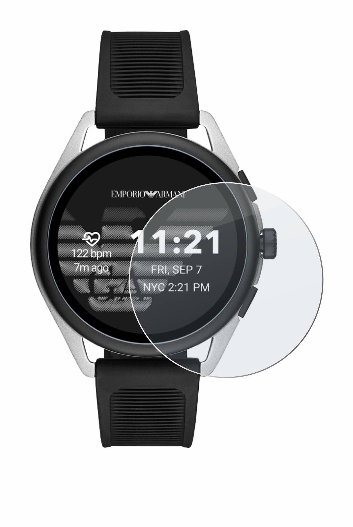 upscreen Hybrid Glass Matte Premium Schutzglas Folie für Emporio Armani Connected Smartwatch