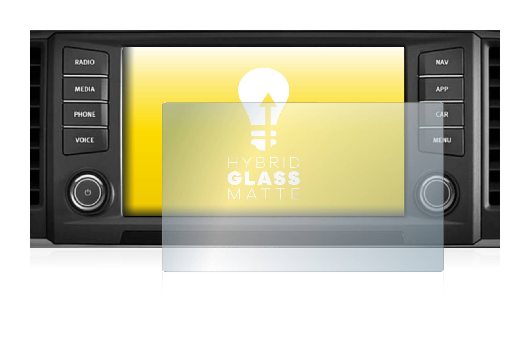 upscreen Hybrid Glass Matte Premium Schutzglas Folie für Seat Ateca 2016 Media System Plus 8