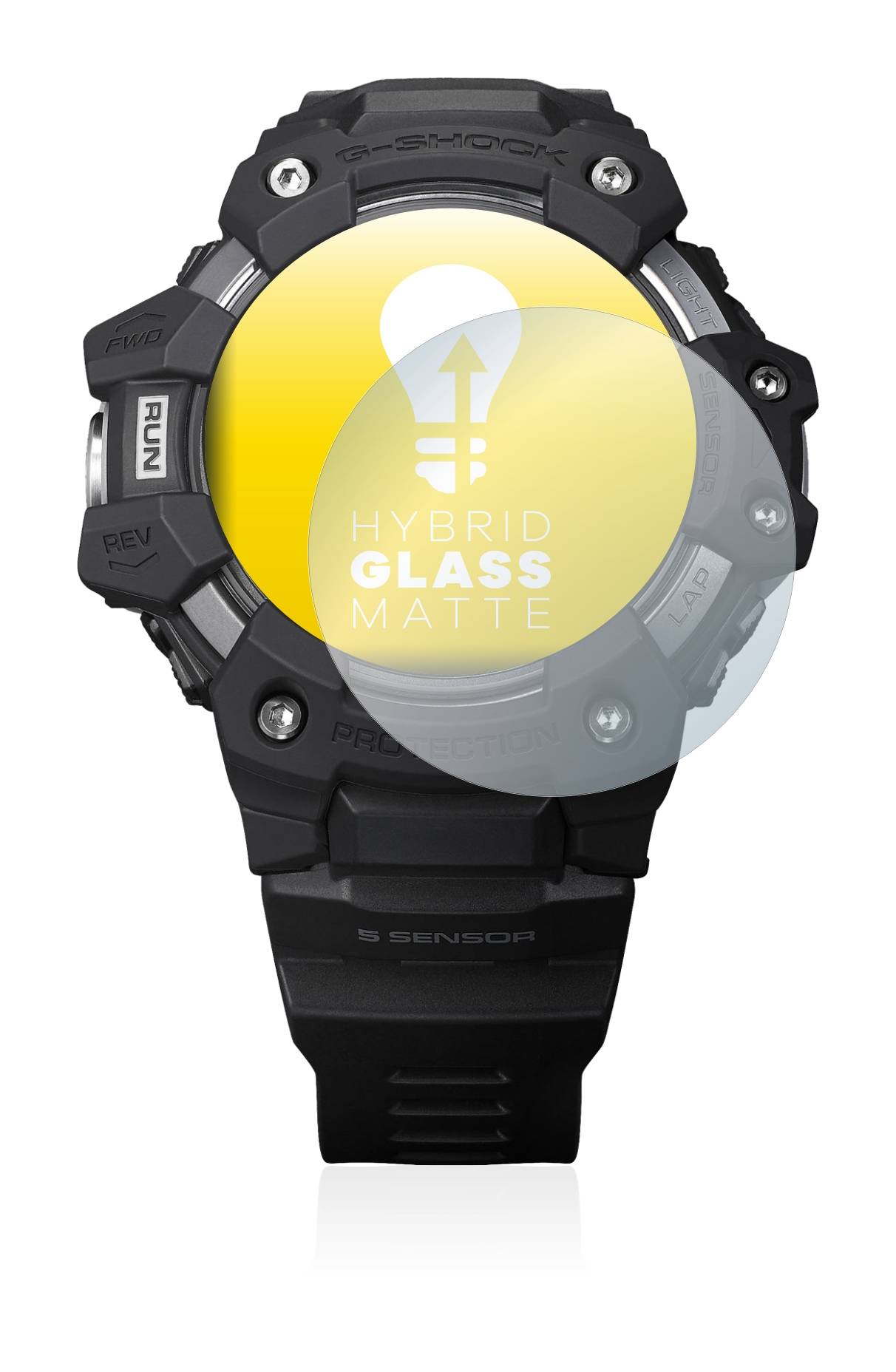 upscreen Hybrid Glass Matte Premium Schutzglas Folie für Casio G-Shock