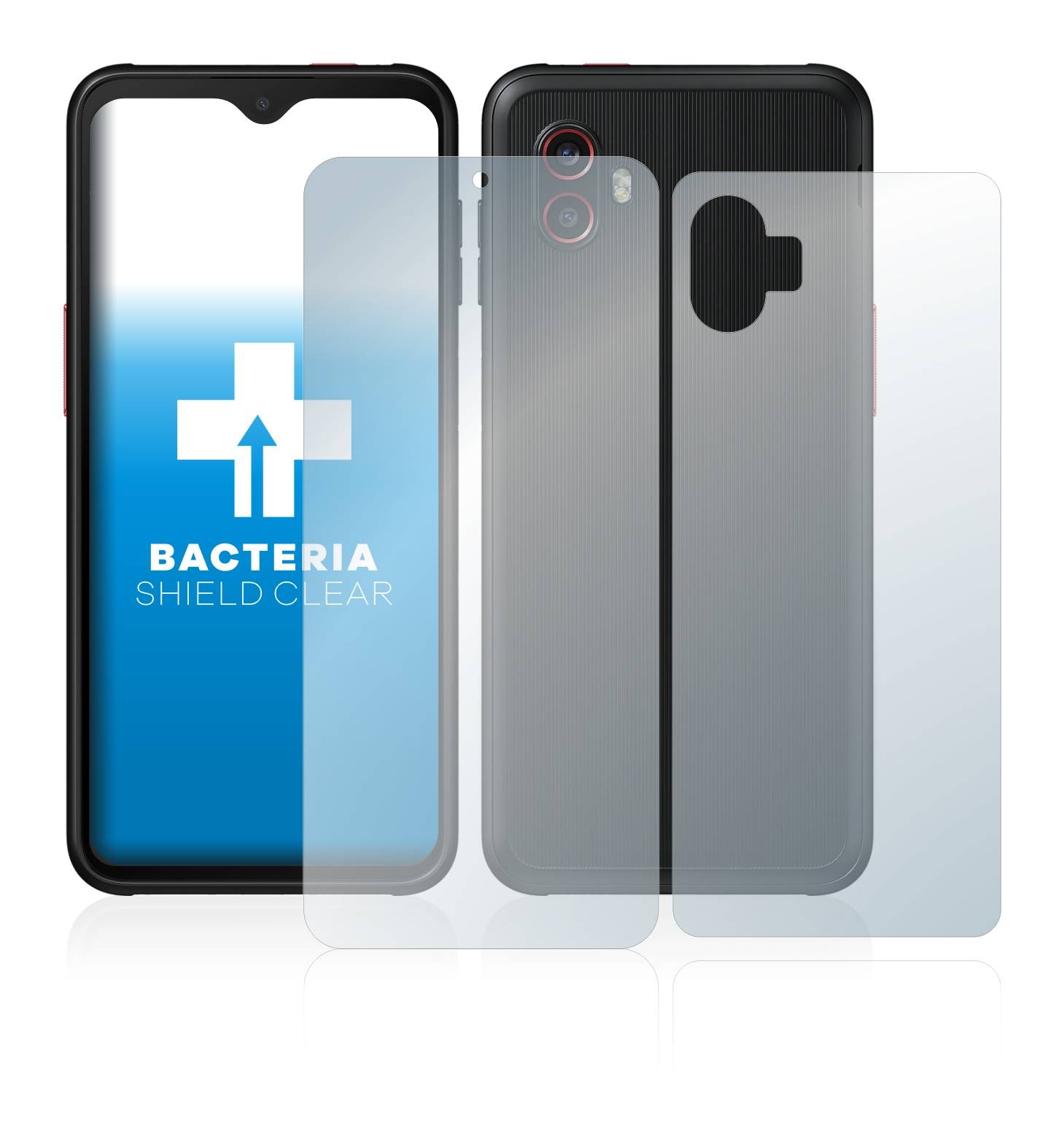 upscreen Schutzfolie für Samsung Galaxy Xcover 6 Pro (Display+Rückseite) Antibakterielle Folie Klar Anti-Kratzer