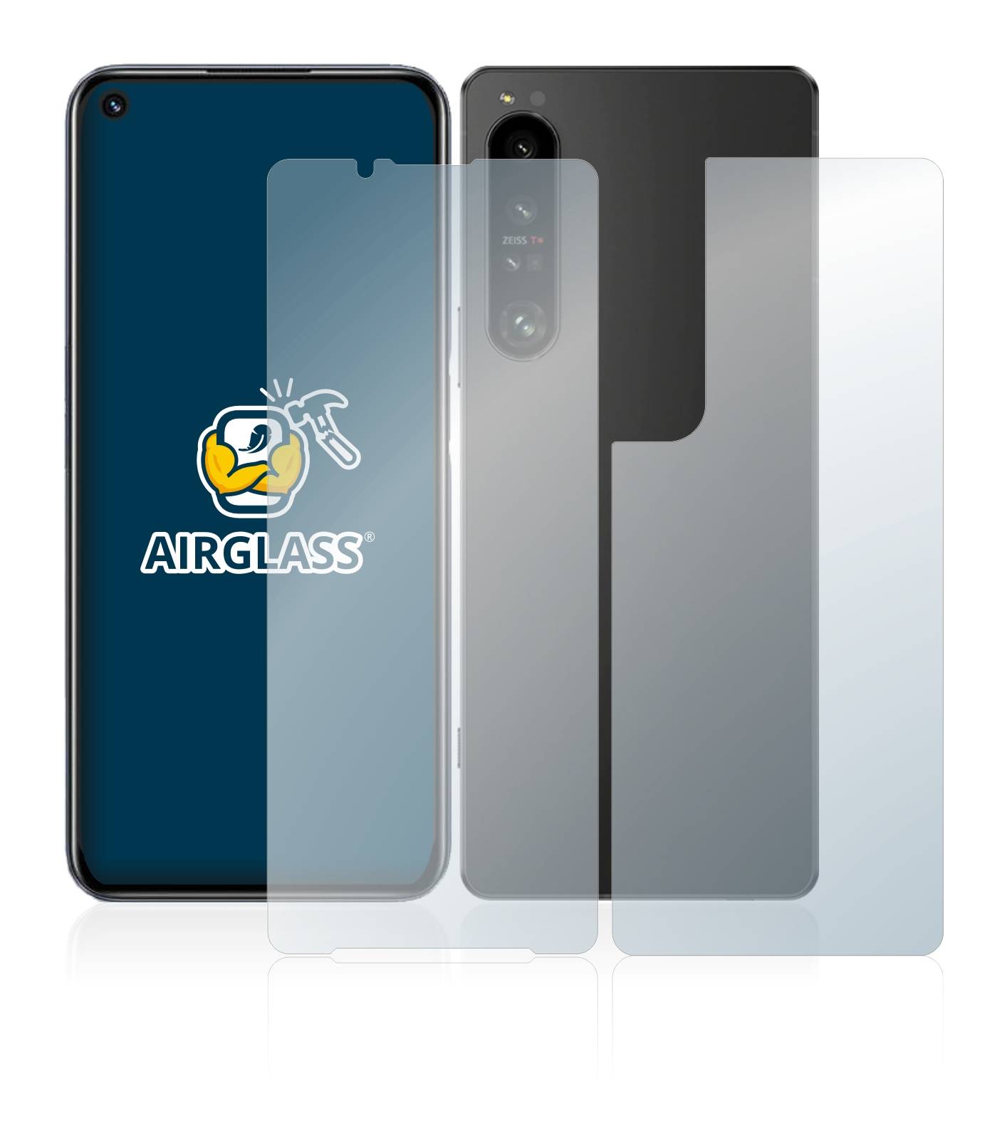 BROTECT AirGlass Flexible Schutz Glas Folie für Sony Xperia 1 IV (Display+Rückseite) Klar Transparent