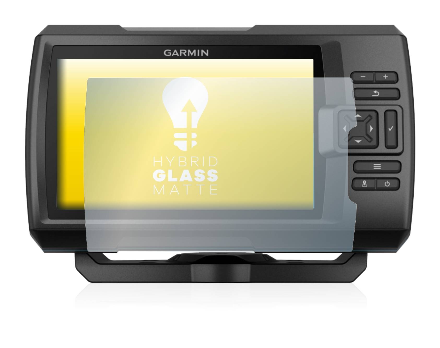 upscreen Hybrid Glass Matte Premium Schutzglas Folie für Garmin Striker Plus