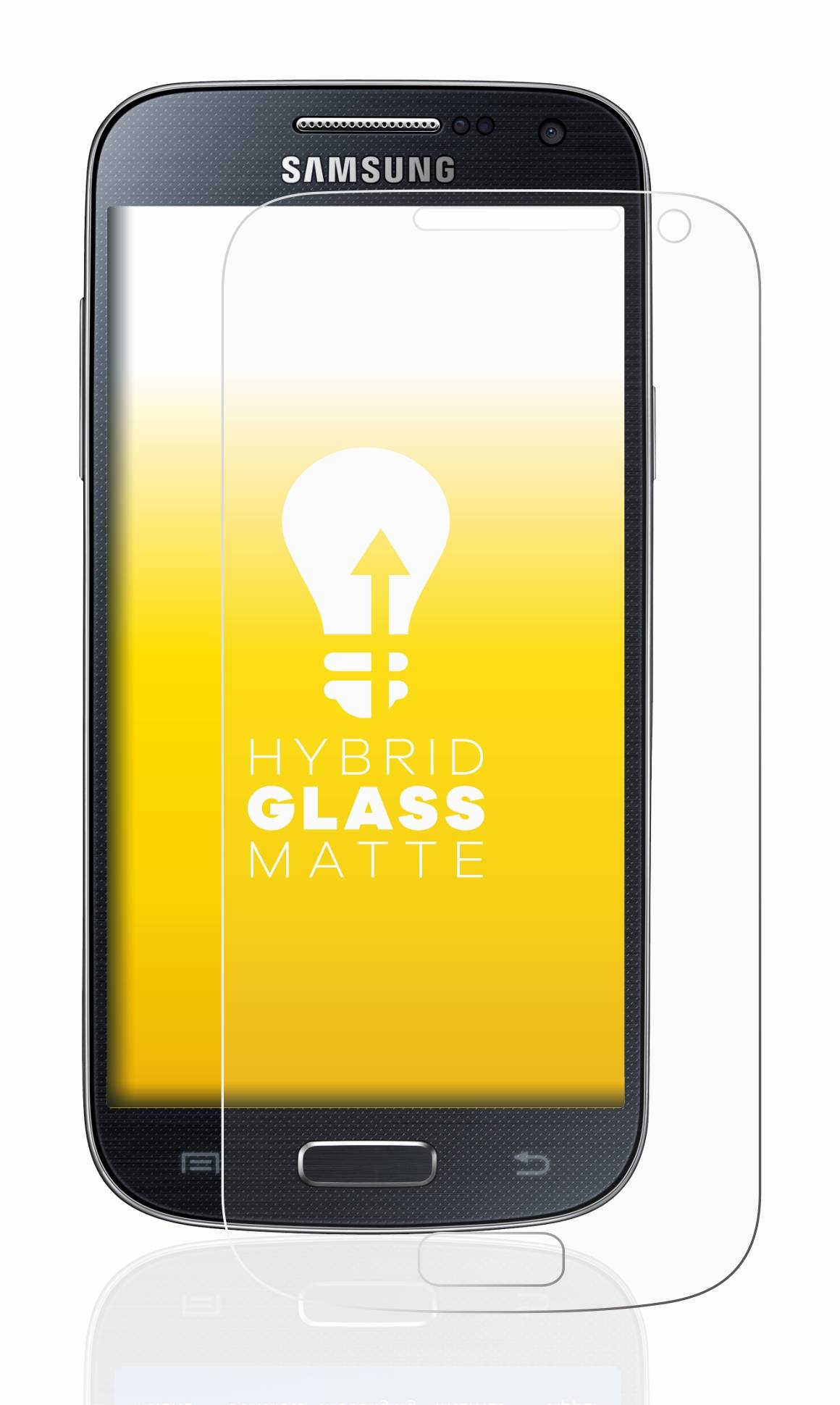 upscreen Flexible Panzerglasfolie für Samsung Galaxy S4 Mini Schutzglas 9H Hybridglas Matt Entspiegelt