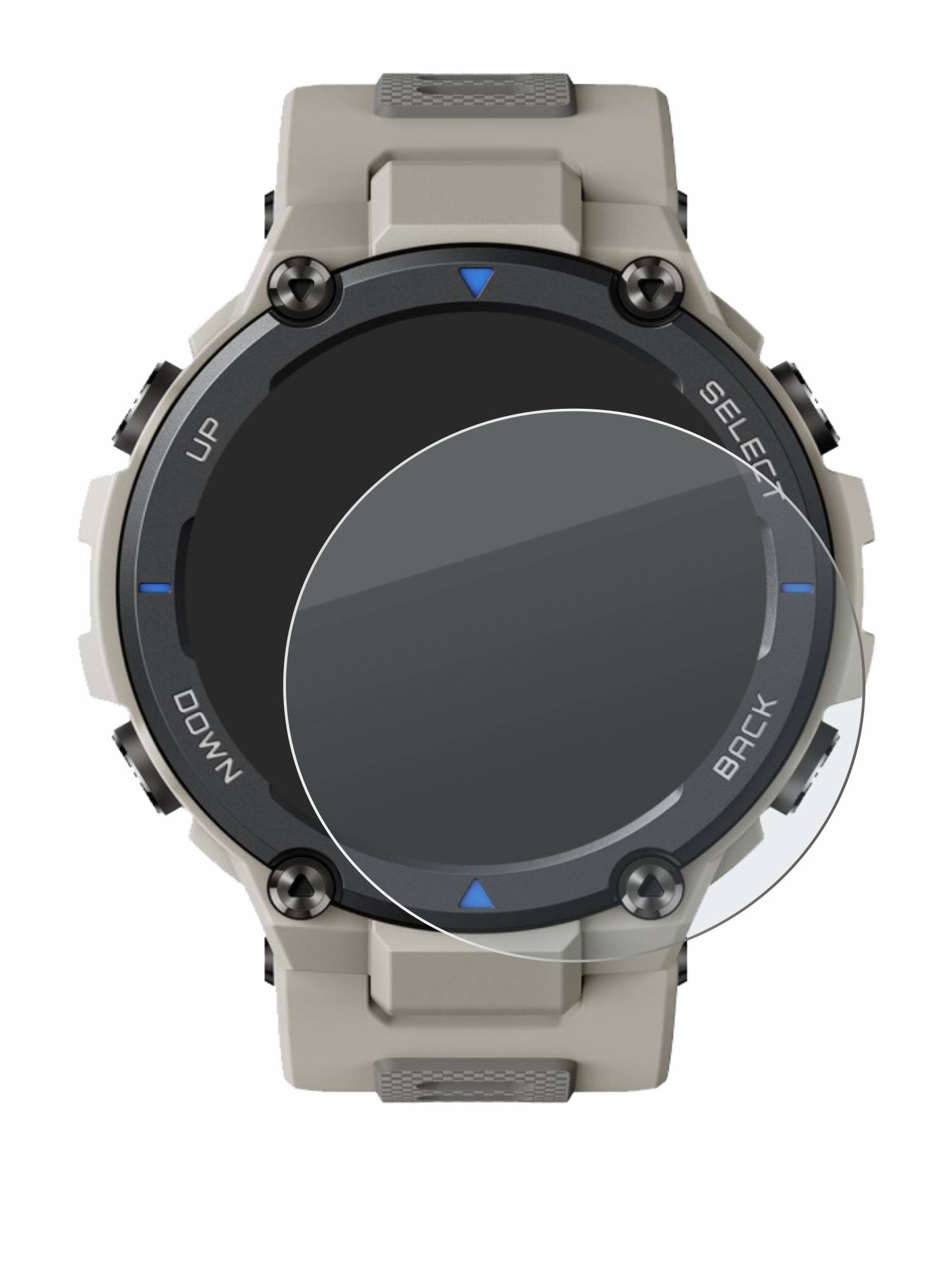 upscreen Hybrid Glass Matte Premium Schutzglas Folie für Huami Amazfit T-Rex