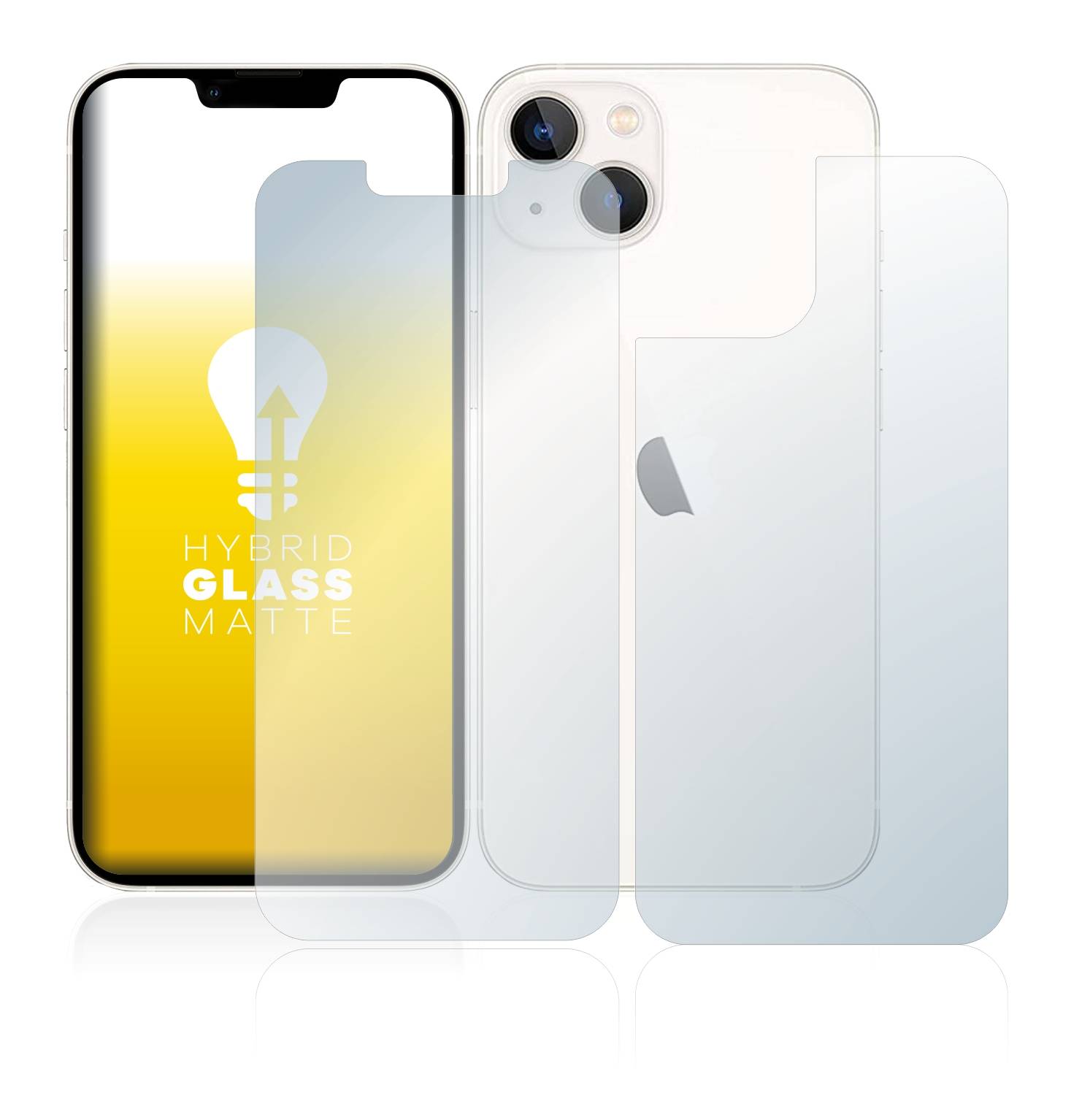 upscreen Flexible Schutz Glas Folie für Apple iPhone 13 (Display+Rückseite) Schutzglas 9H Hybridglas Matt Entspiegelt