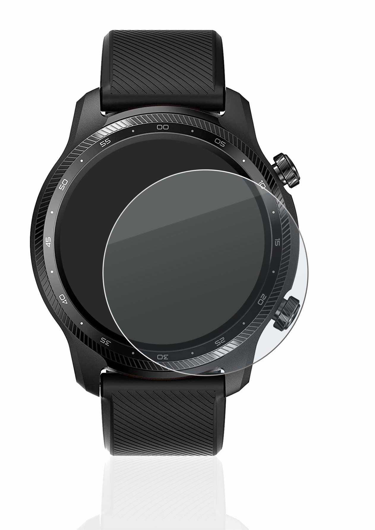 upscreen Hybrid Glass Matte Premium Schutzglas Folie für Mobvoi Ticwatch Pro 3 Ultra
