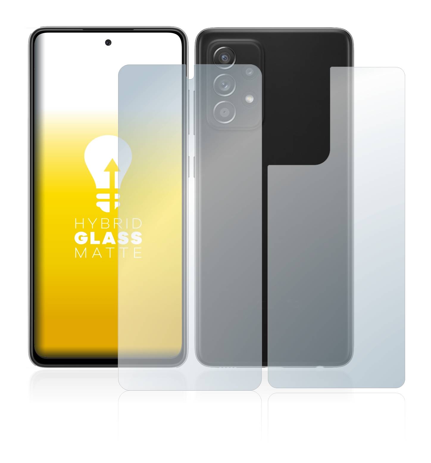 upscreen Flexible Schutz Glas Folie für Samsung Galaxy A52s 5G (Display+Rückseite) Schutzglas 9H Hybridglas Matt
