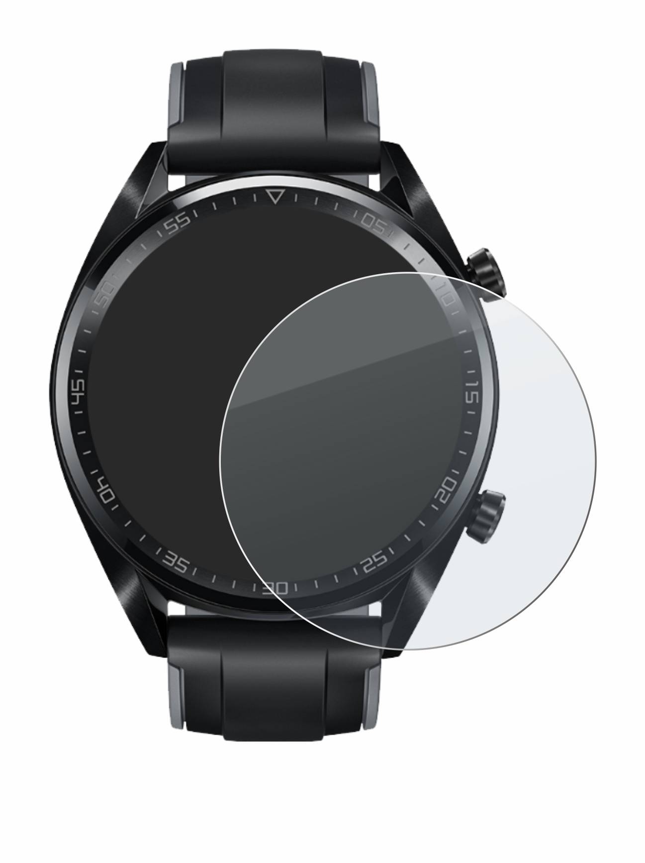 upscreen Hybrid Glass Matte Premium Schutzglas Folie für Huawei Watch GT (46 mm)