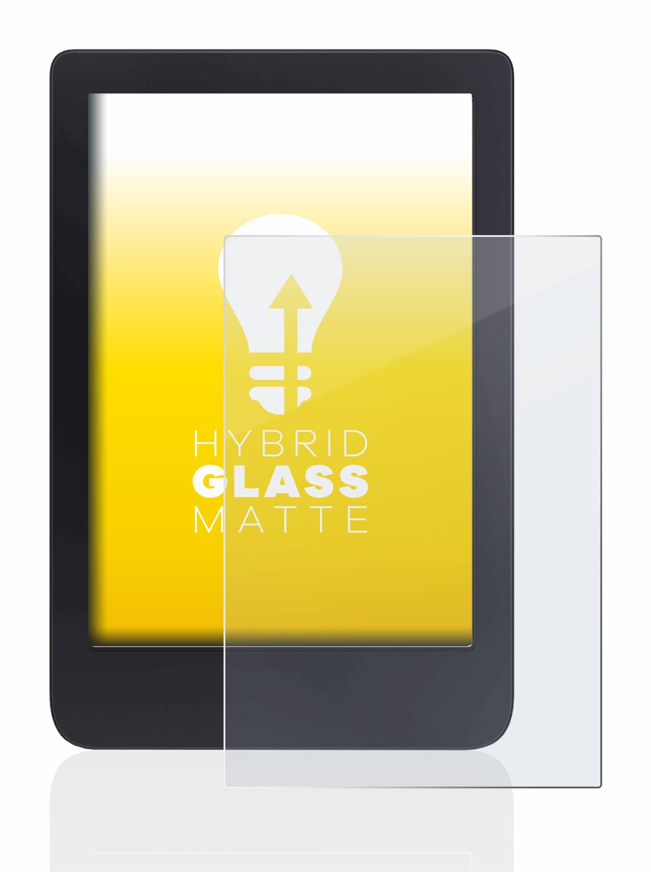 upscreen Hybrid Glass Matte Premium Schutzglas Folie für Tolino Shine