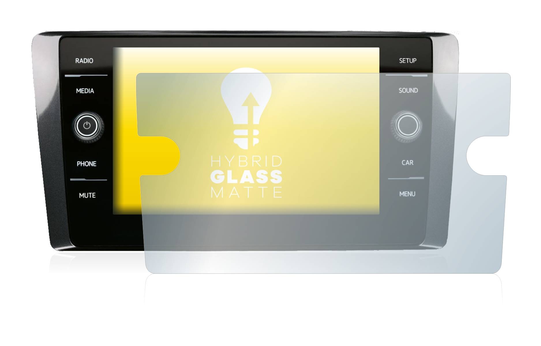upscreen Hybrid Glass Matte Premium Schutzglas Folie für Volkswagen T-Cross 2020 Discover