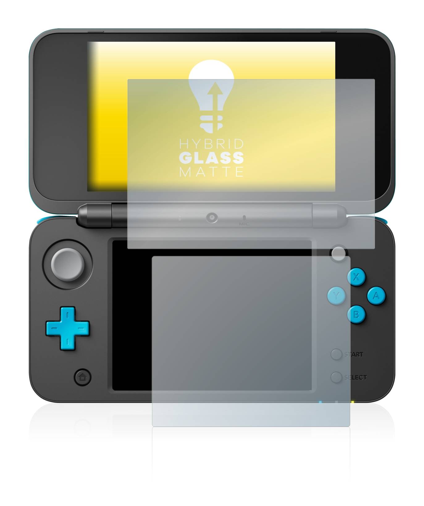 upscreen Hybrid Glass Matte Premium Schutzglas Folie für Nintendo 2DS