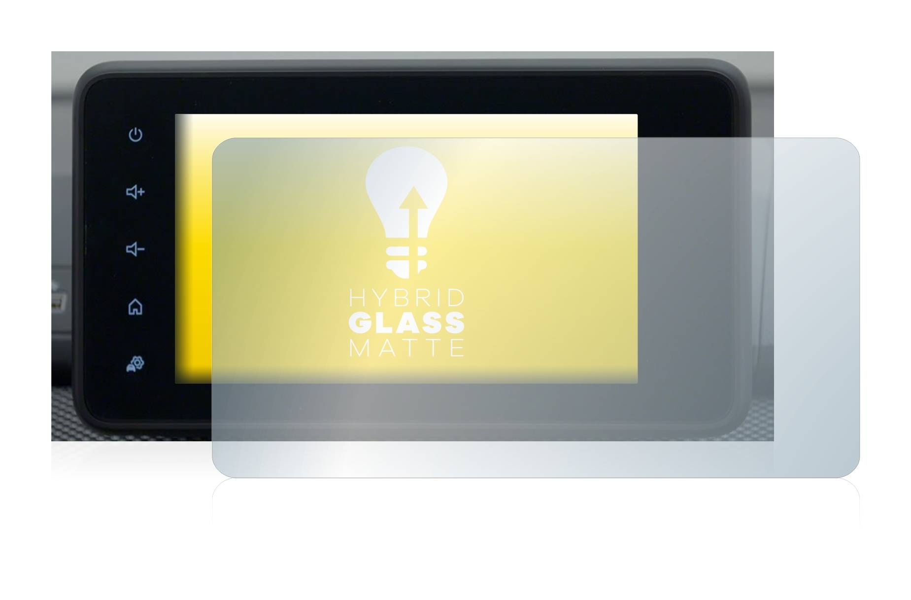 upscreen Hybrid Glass Matte Premium Schutzglas Folie für Dacia Sandero 2021 Media Display