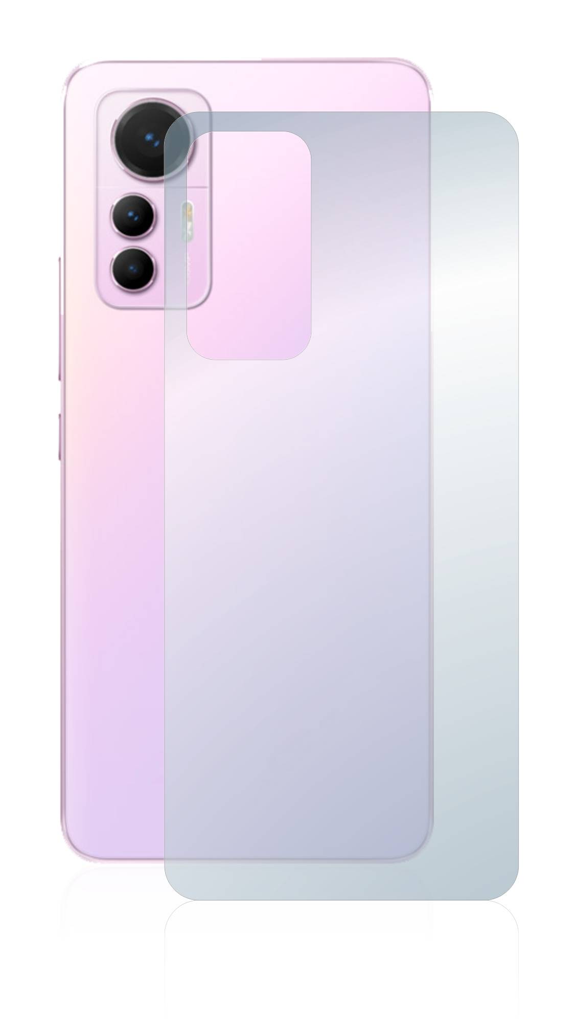 upscreen Flexible Schutz Glas Folie für Xiaomi 12 Lite (Rückseite) Schutzglas 9H Hybridglas Matt Entspiegelt