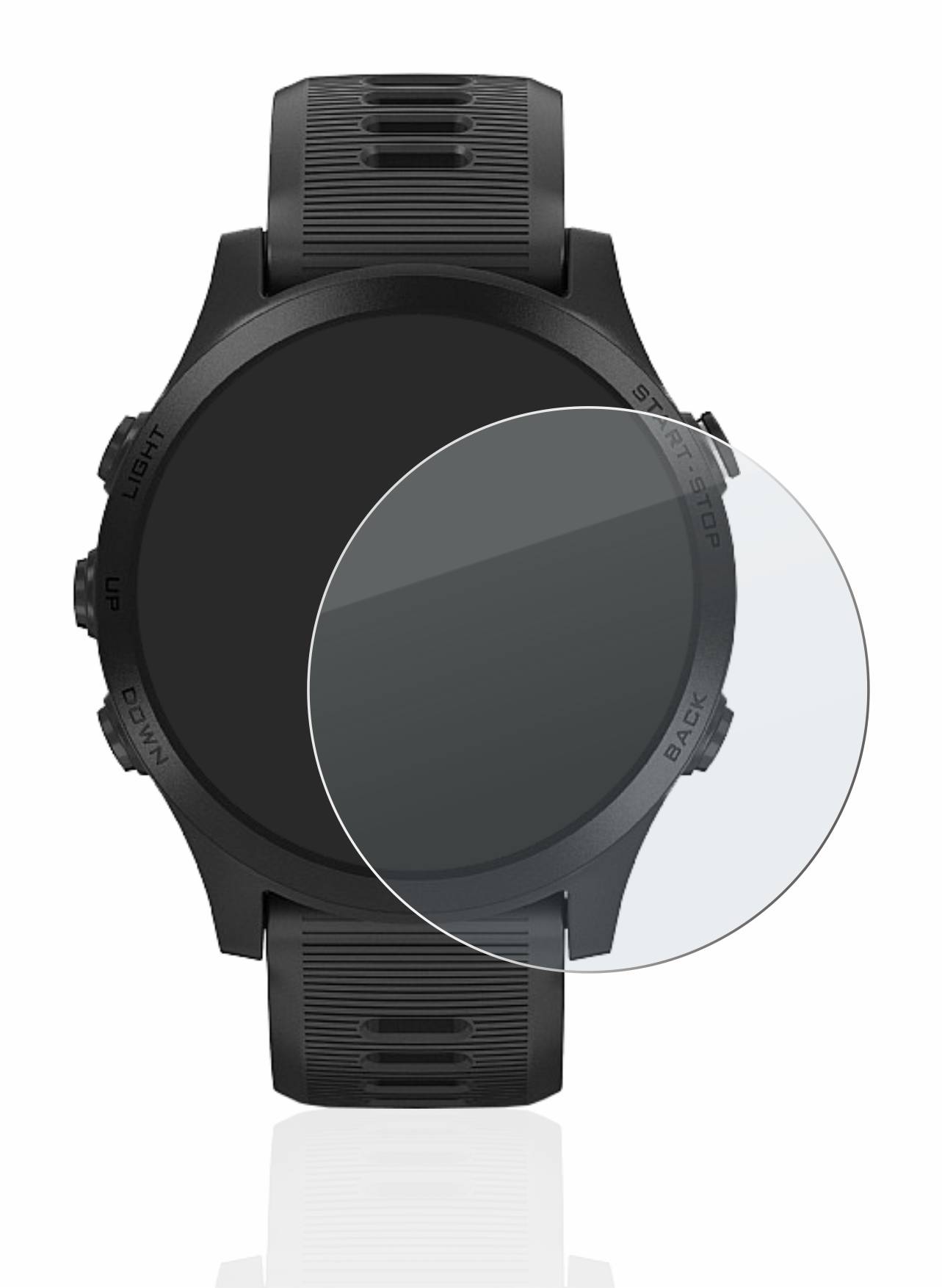 upscreen Hybrid Glass Matte Premium Schutzglas Folie für Garmin Forerunner