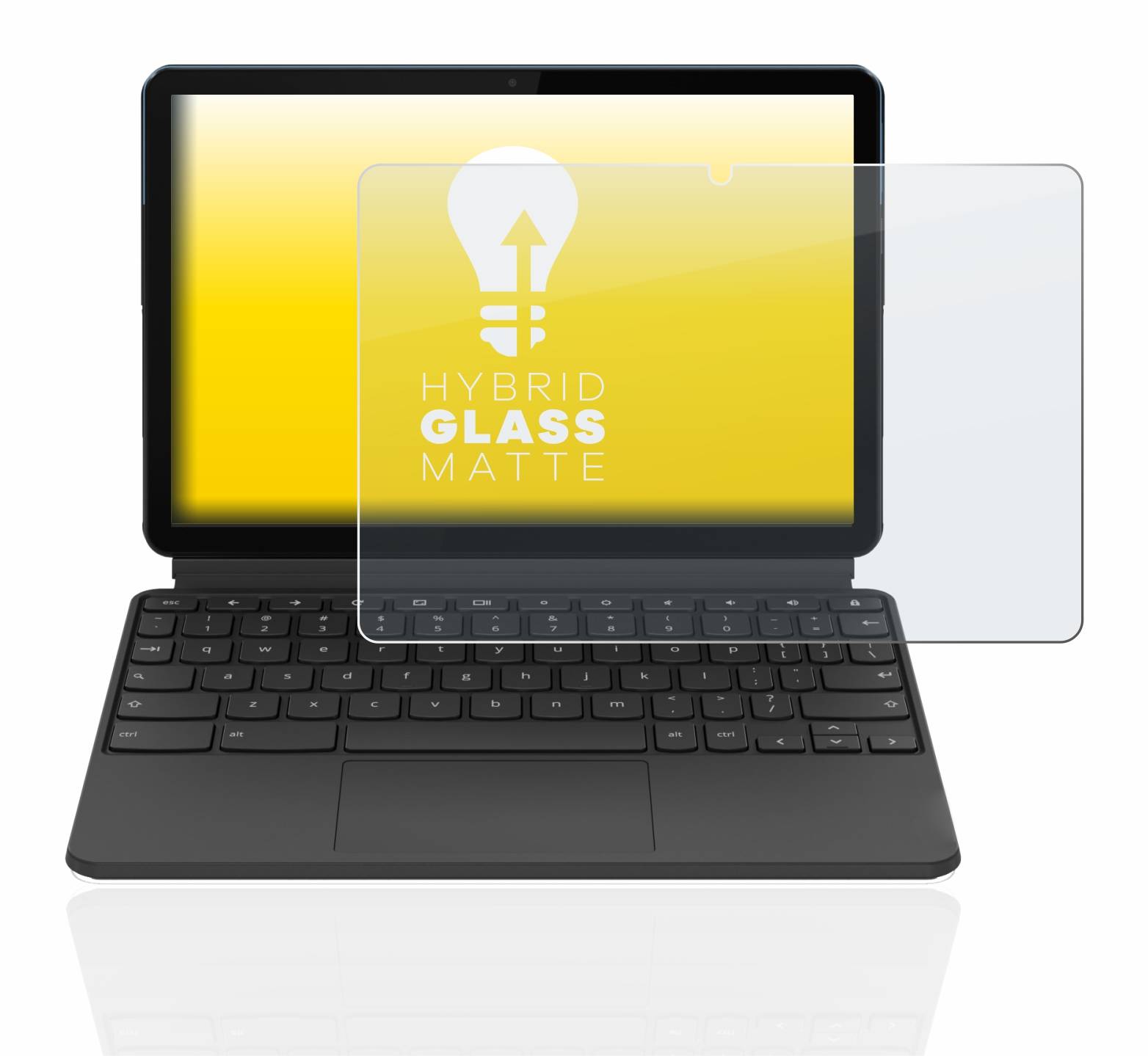 upscreen Hybrid Glass Matte Premium Schutzglas Folie für Lenovo IdeaPad Duet Chromebook 10.1