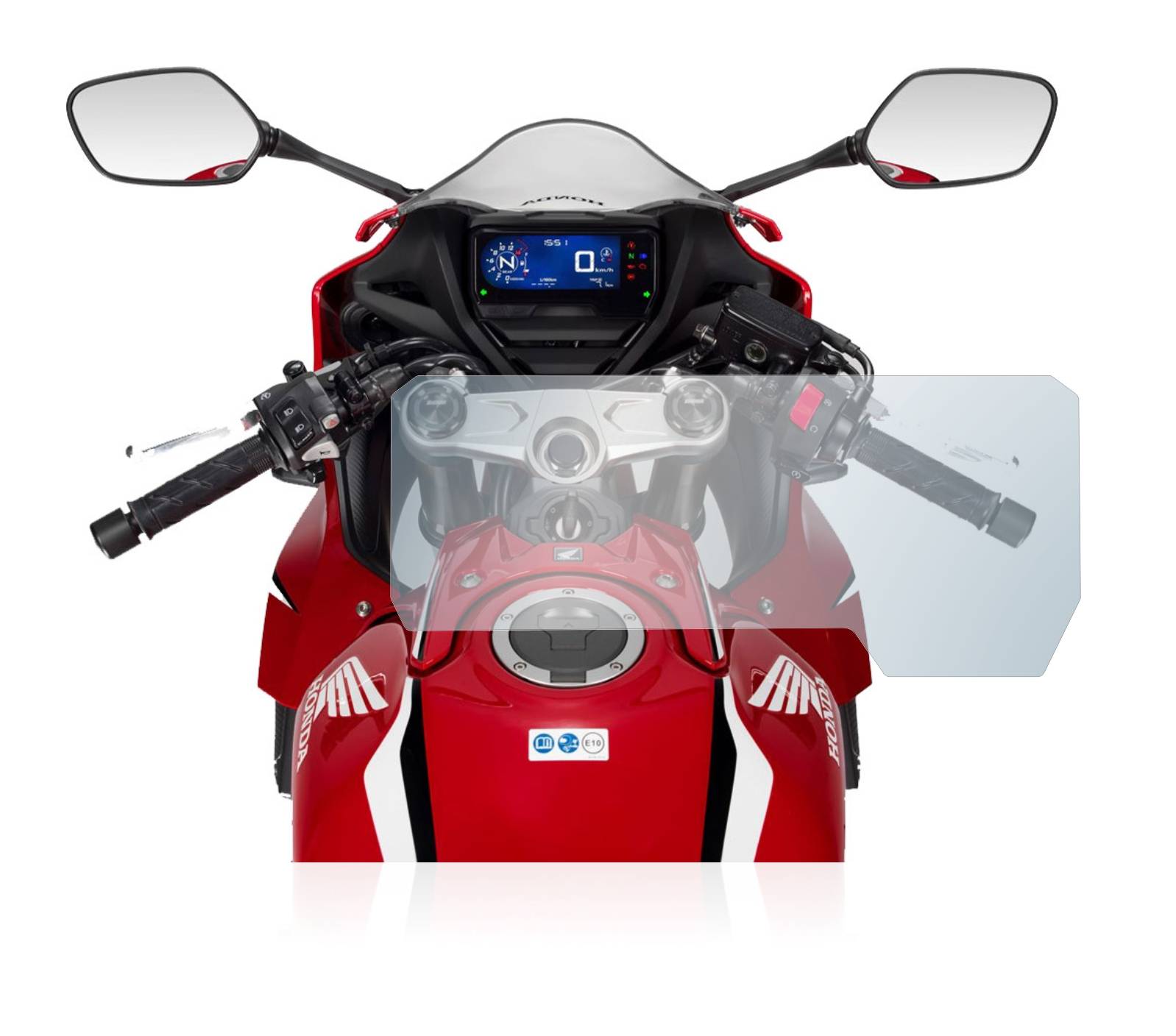 upscreen Hybrid Glass Matte Premium Schutzglas Folie für Honda CBR650R