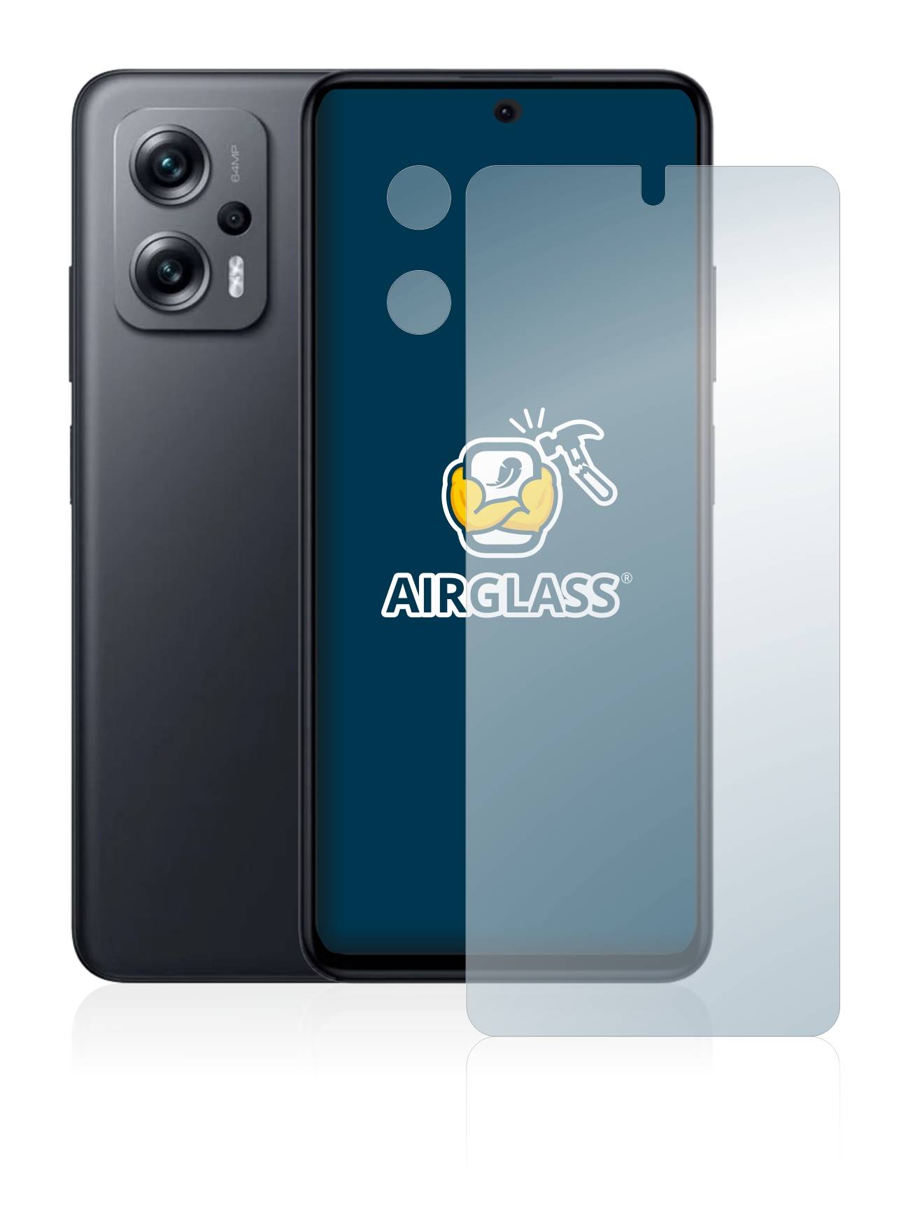 BROTECT AirGlass Flexible Schutz Glas Folie für Xiaomi Poco X4 GT (Display+Kamera) Klar Transparent