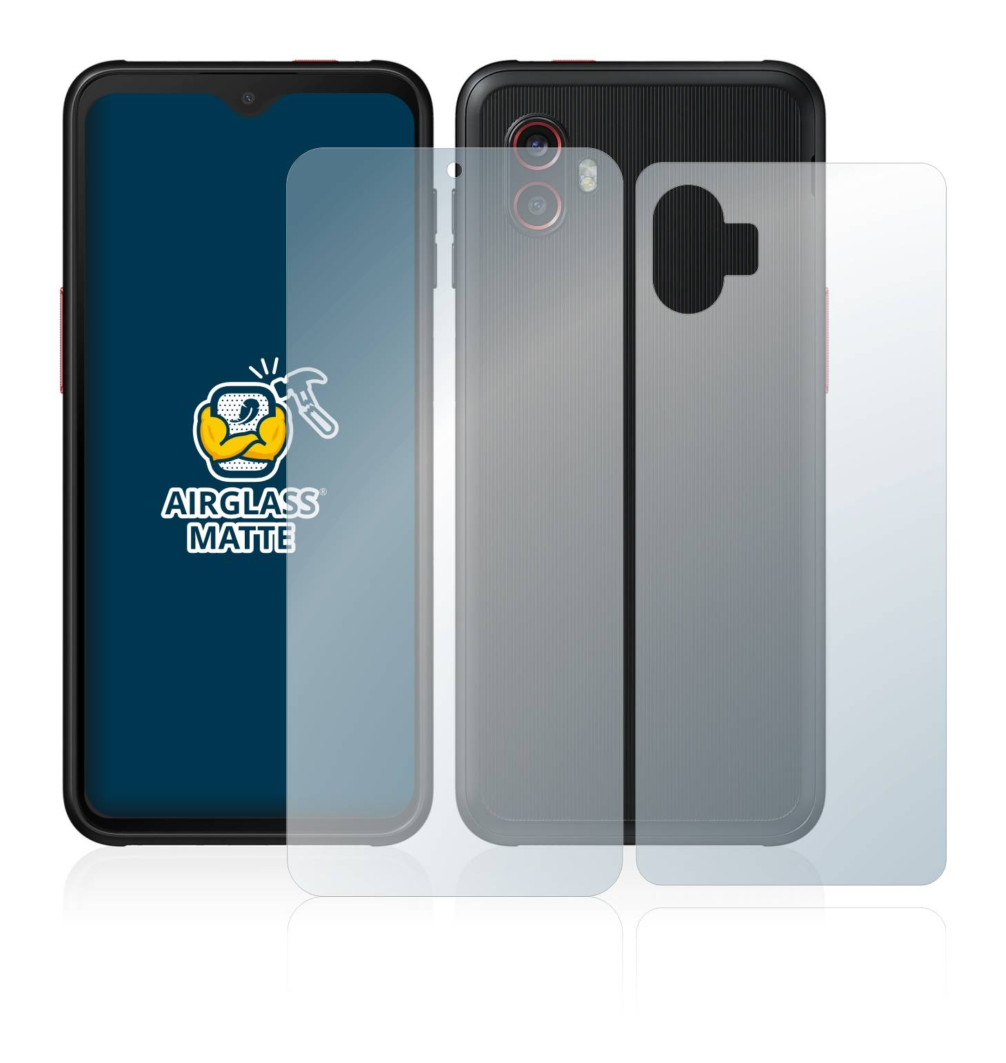 BROTECT AirGlass Flexible Schutz Glas Folie für Samsung Galaxy Xcover 6 Pro (Display+Rückseite) Matt Entspiegelt
