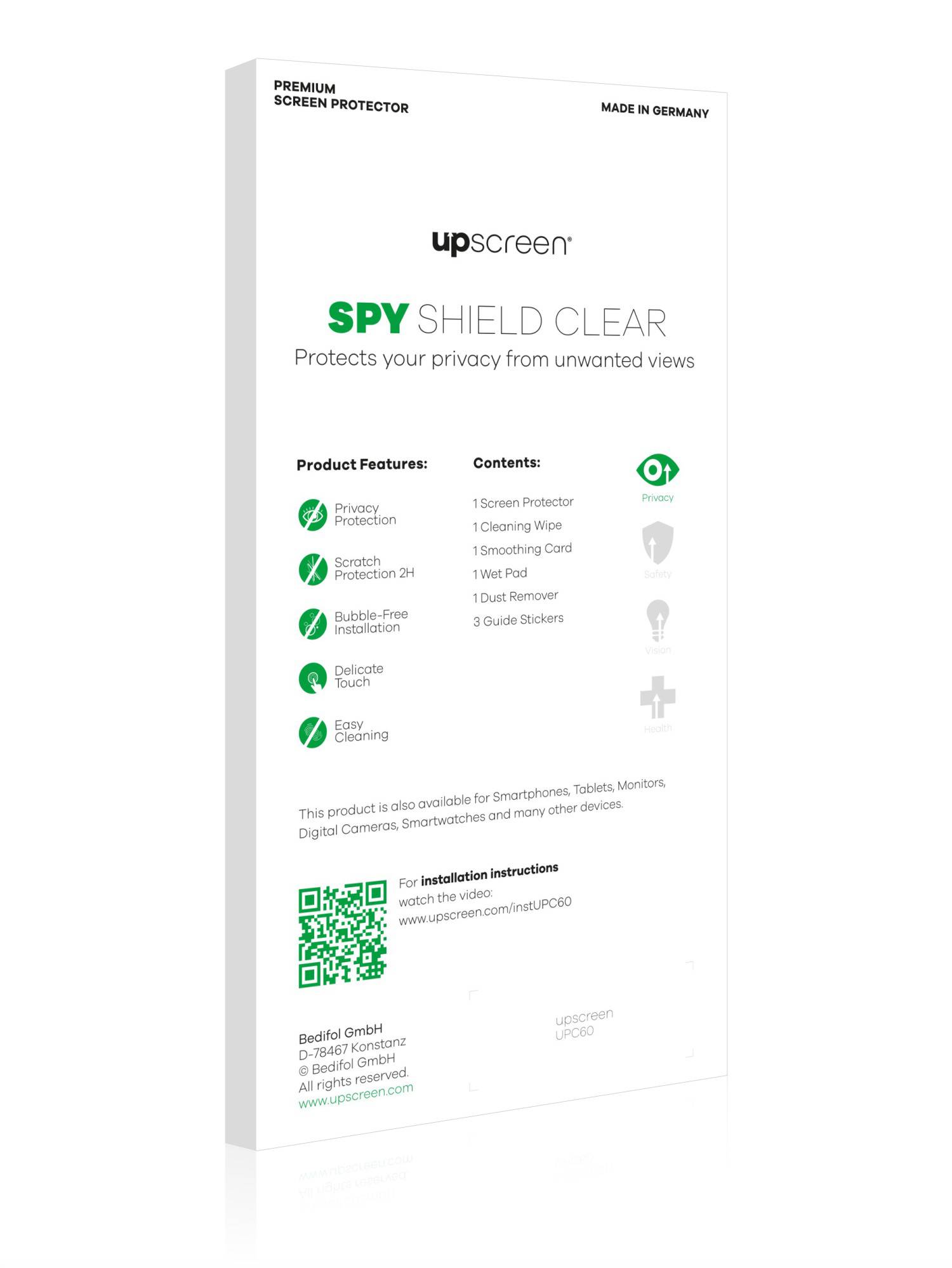 upscreen Spy Shield Clear Premium Blickschutzfolie für Fitonme