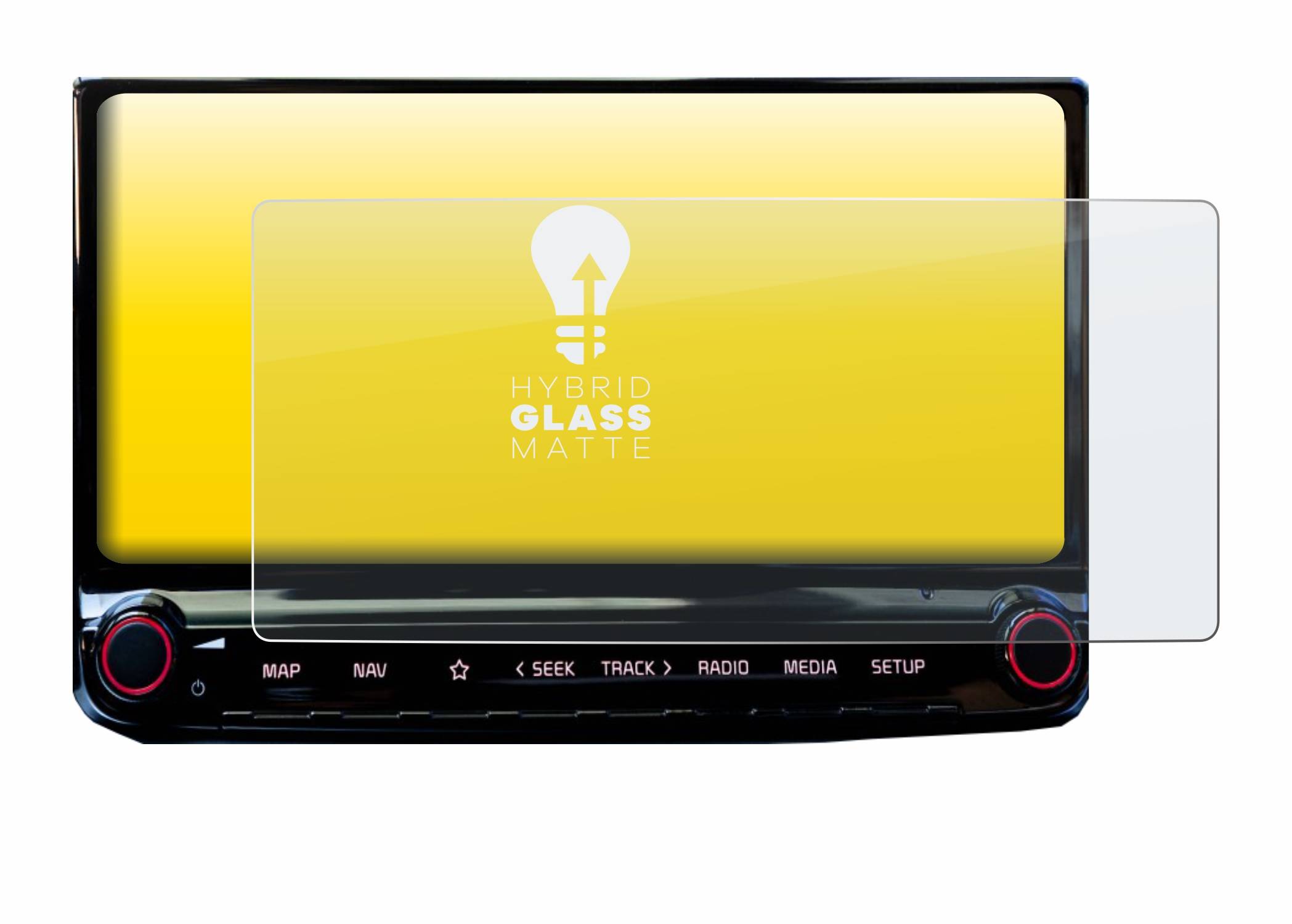 upscreen Hybrid Glass Matte Premium Schutzglas Folie für Kia Ceed 2022 Infotainment System