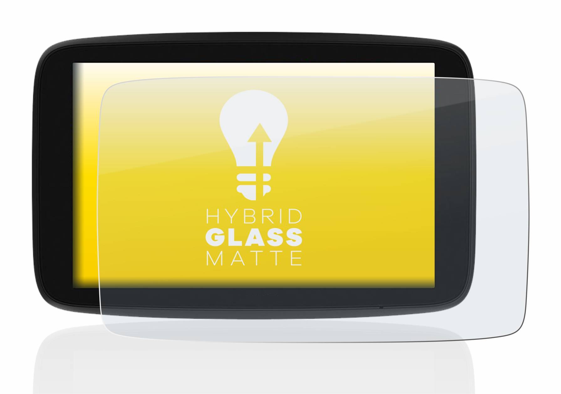upscreen Hybrid Glass Matte Premium Schutzglas Folie für TomTom Go Expert