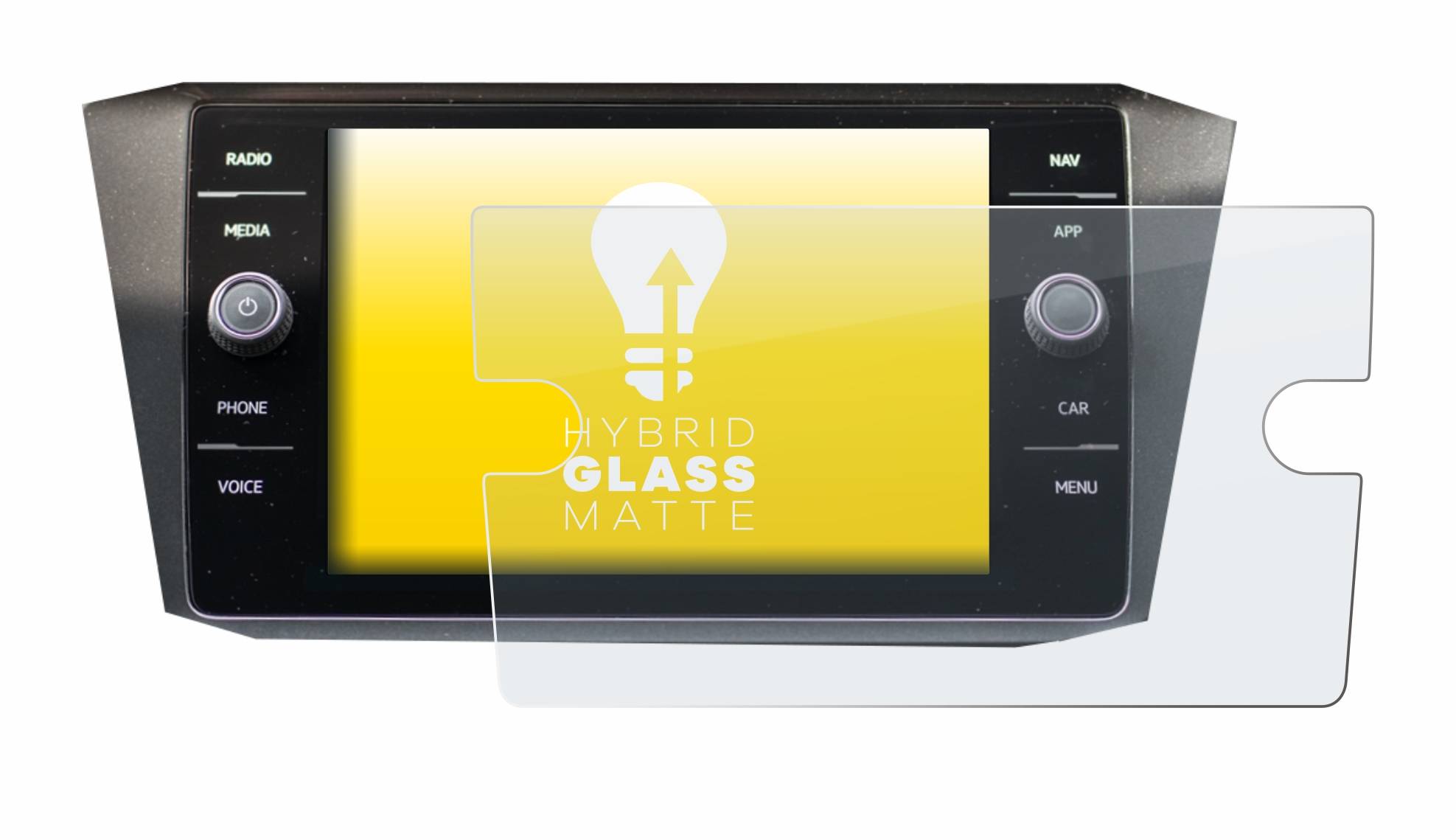 upscreen Hybrid Glass Matte Premium Schutzglas Folie für Volkswagen Tiguan 2018 Discover