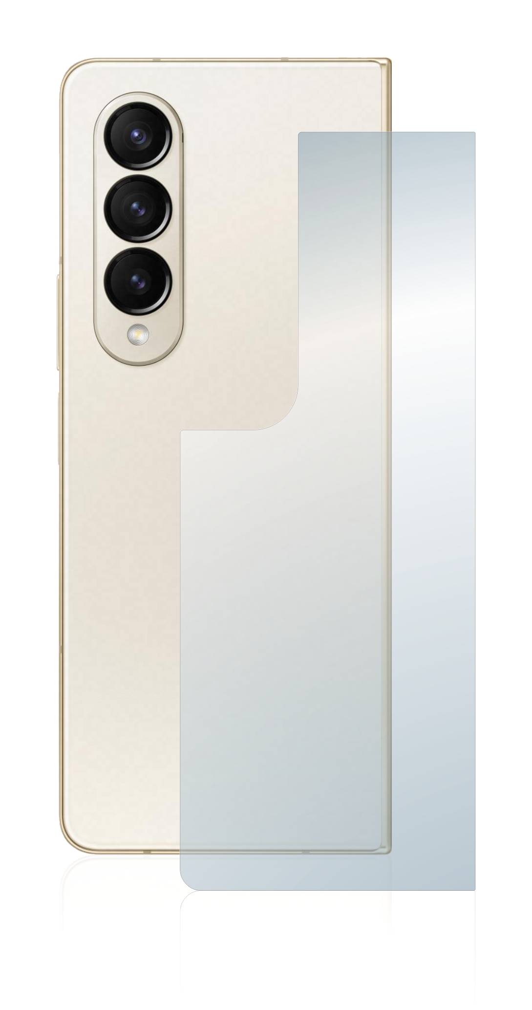 upscreen Flexible Panzerglasfolie für Samsung Galaxy Z Fold 4 (Rückseite) Schutzglas 9H Hybridglas Matt Entspiegelt