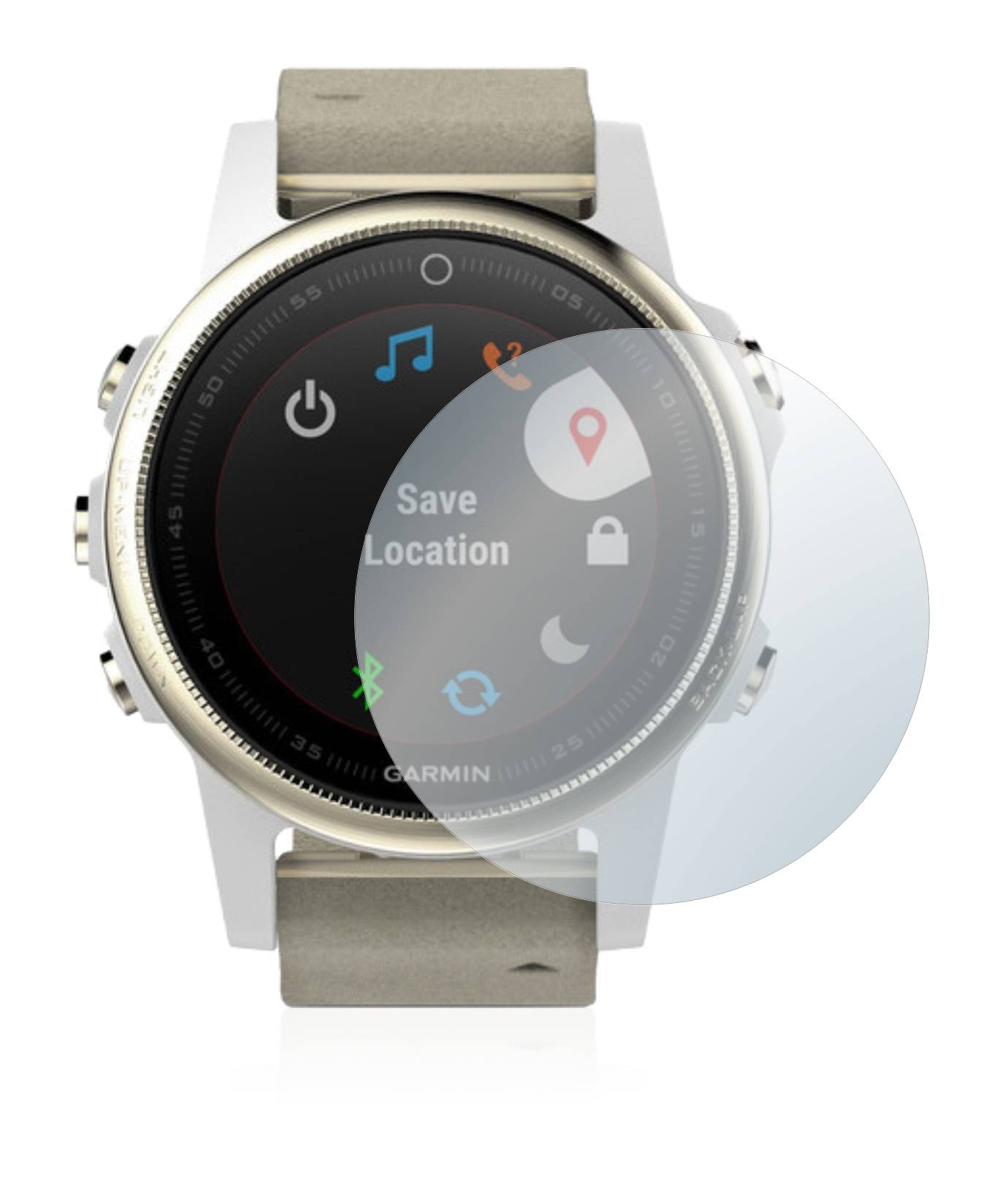 upscreen Hybrid Glass Matte Premium Schutzglas Folie für Garmin Fenix 5S (42