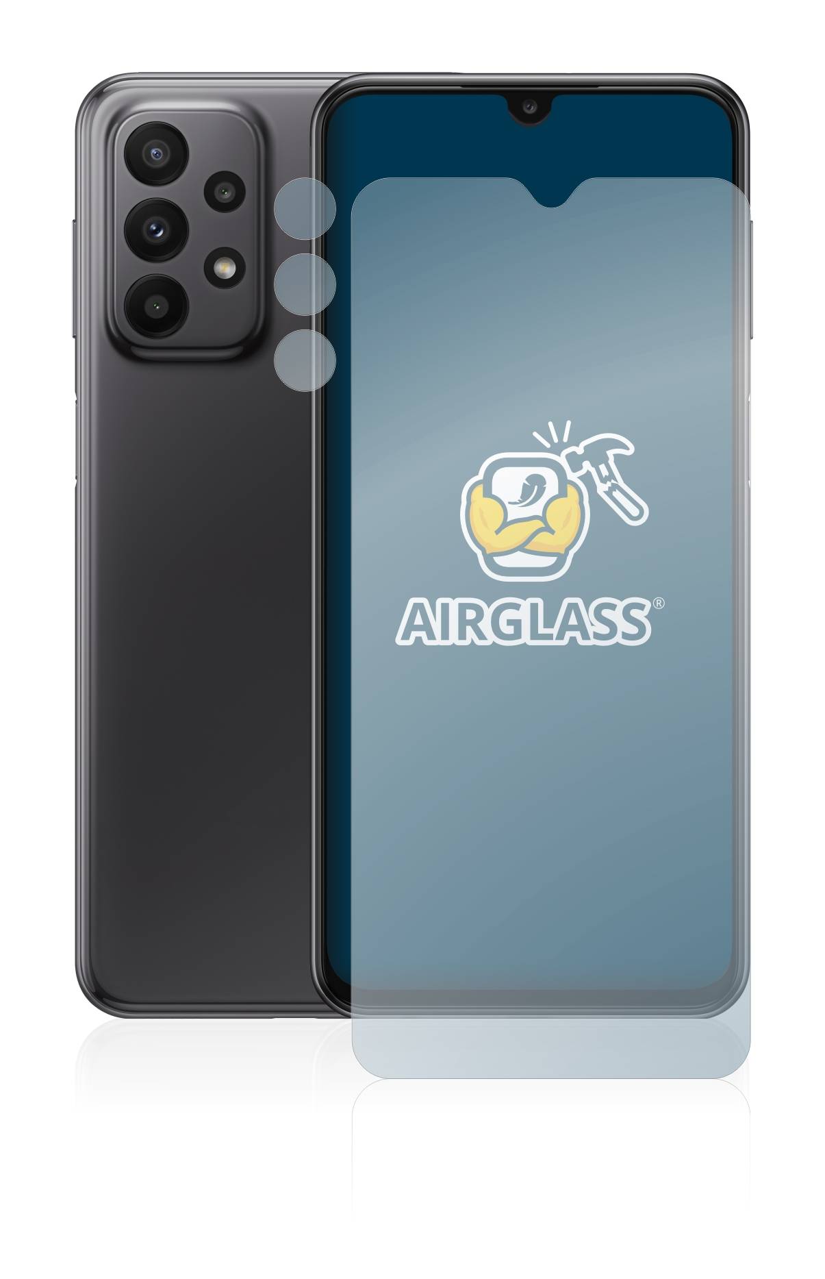 BROTECT AirGlass Flexible Schutz Glas Folie für Samsung Galaxy A23 (Display+Kamera) Klar Transparent