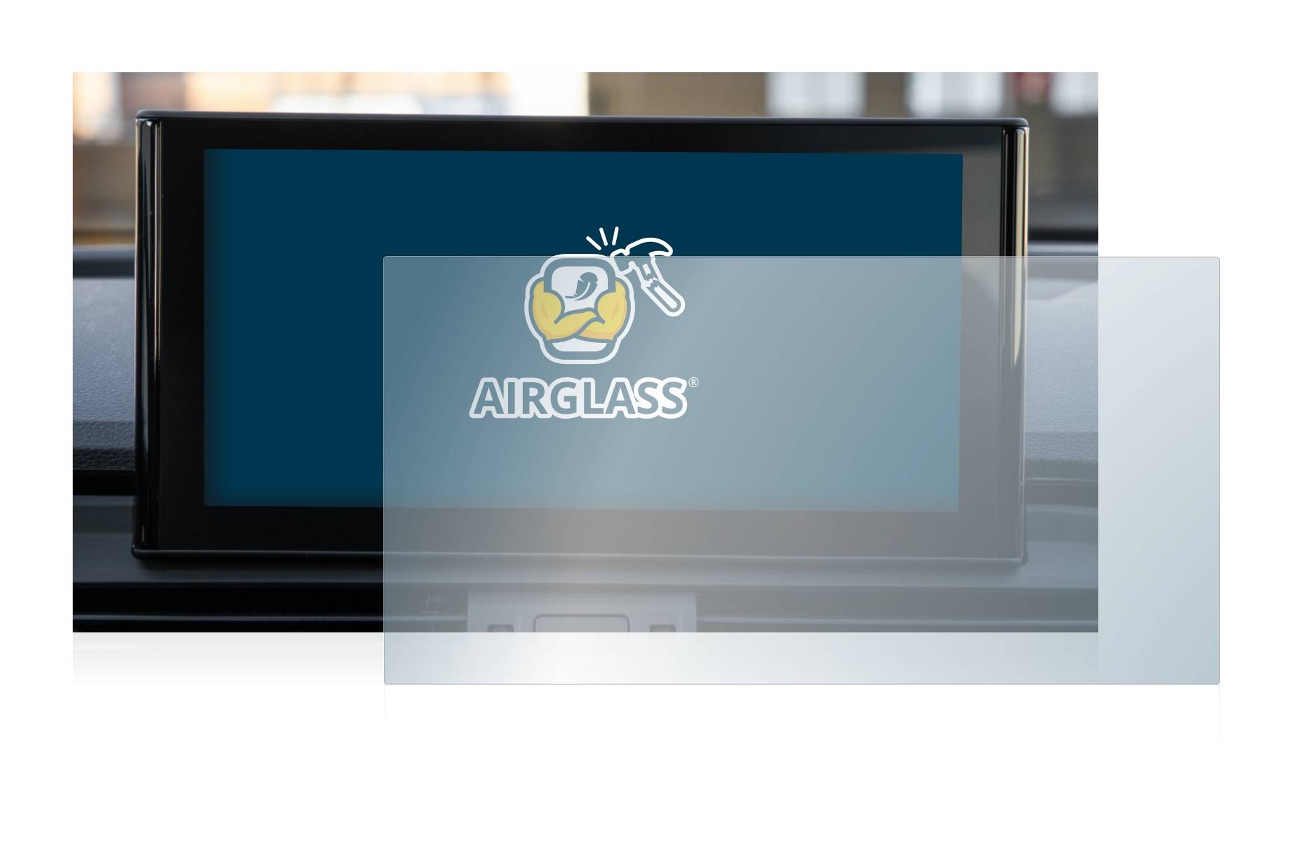 BROTECT AirGlass Flexible Schutz Glas Folie für Audi Q5 2021 MMI Navigation Plus 10.1" Klar Transparent