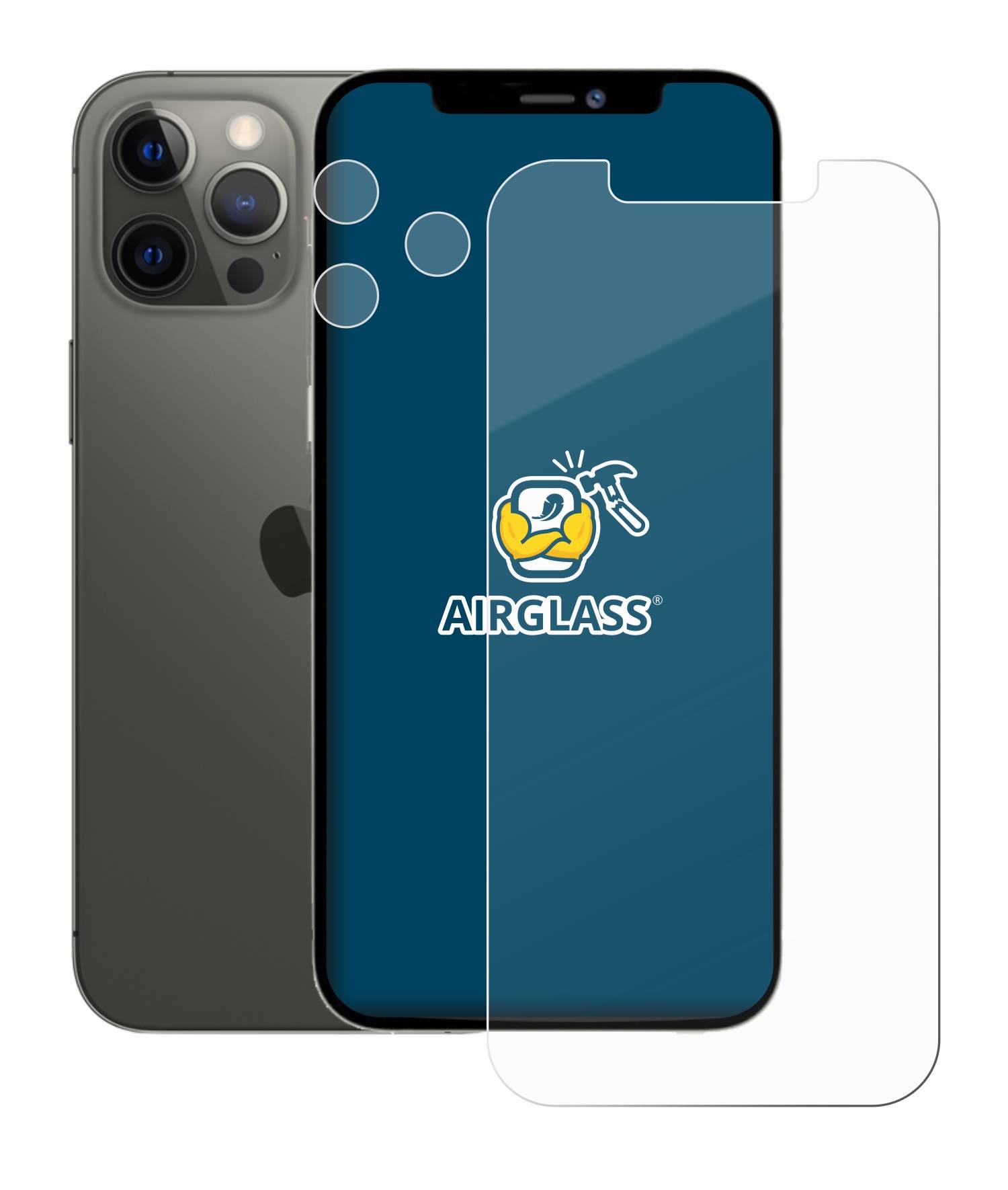 BROTECT AirGlass Flexible Schutz Glas Folie für Apple iPhone 12 Pro Max (Display+Kamera) Klar Transparent
